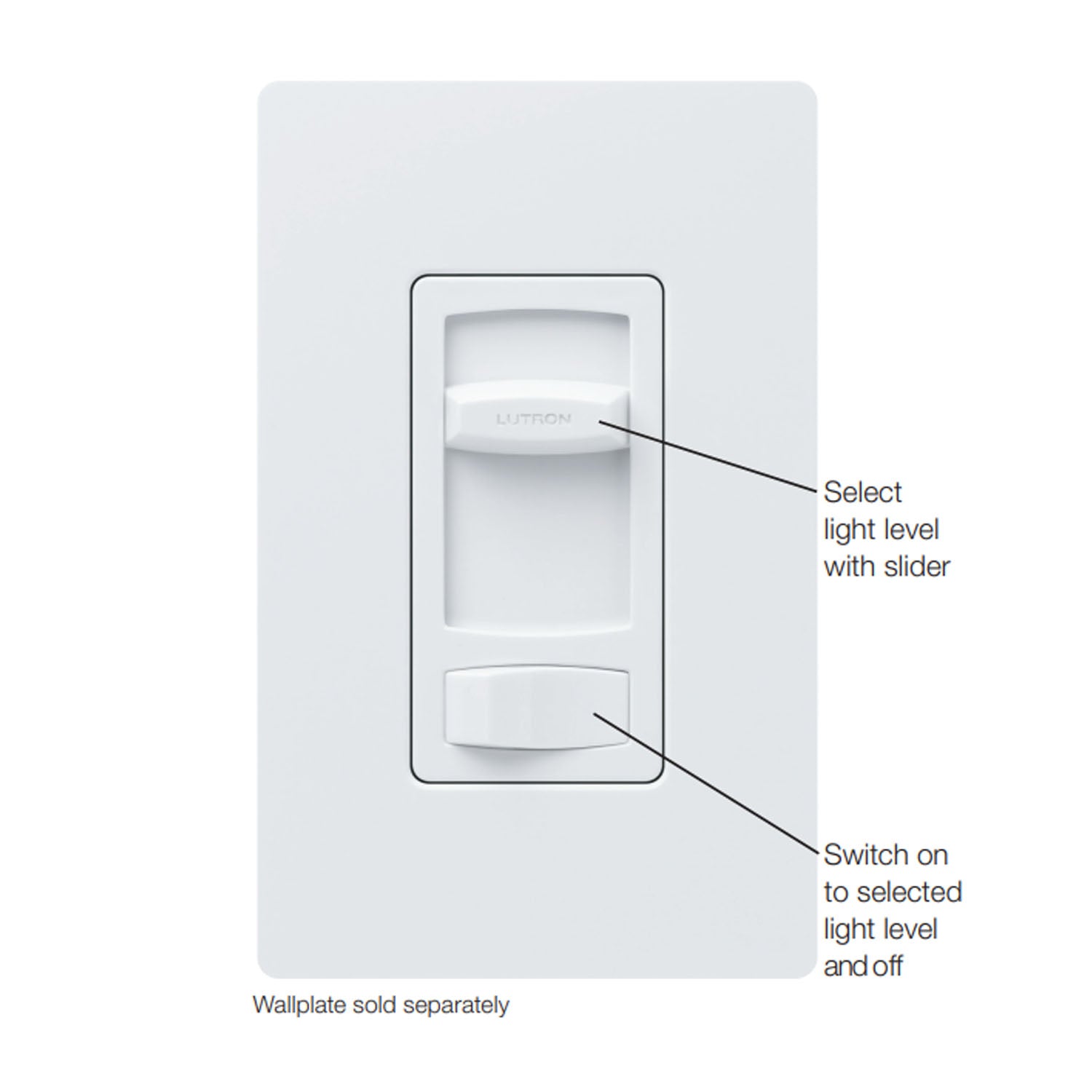 Skylark Contour Slide Dimmer Switch ELV+, 300 Watts, Single Pole or 3-Way, White