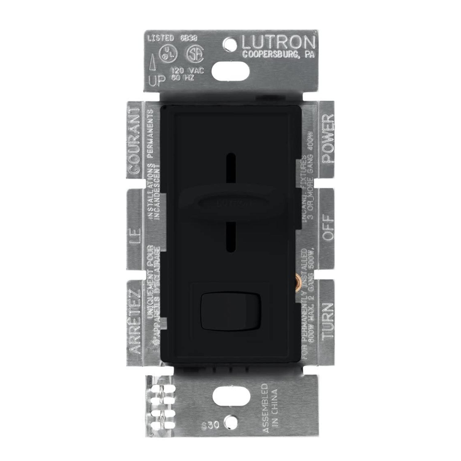 Skylark Contour Reverse-Phase ELV Dimmer, 3-Way, 250W LED/500W ELV, Neutral Required, Black