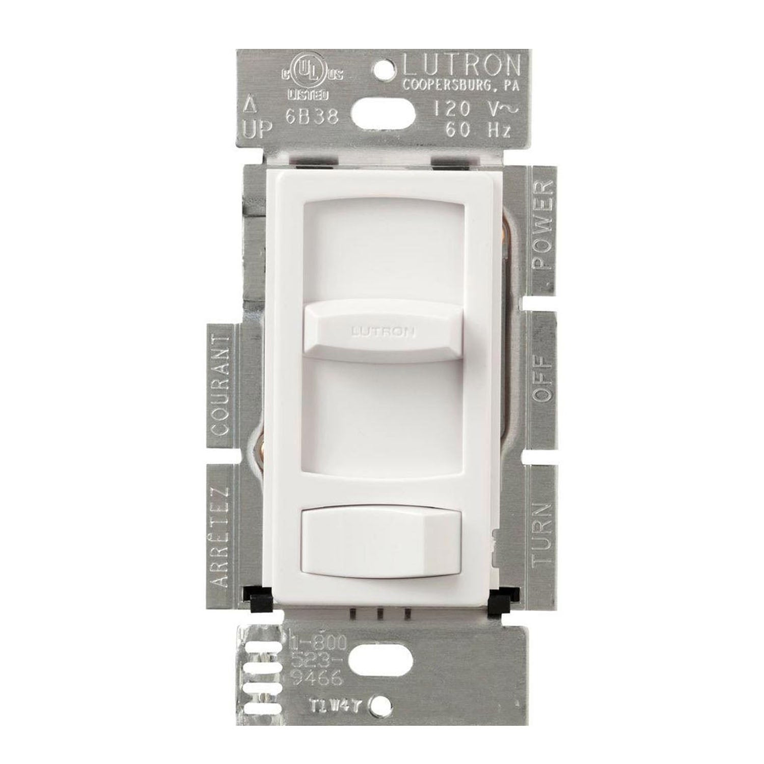 Skylark Contour Reverse-Phase ELV Dimmer, 3-Way, 250W LED/500W ELV, Neutral Required, White