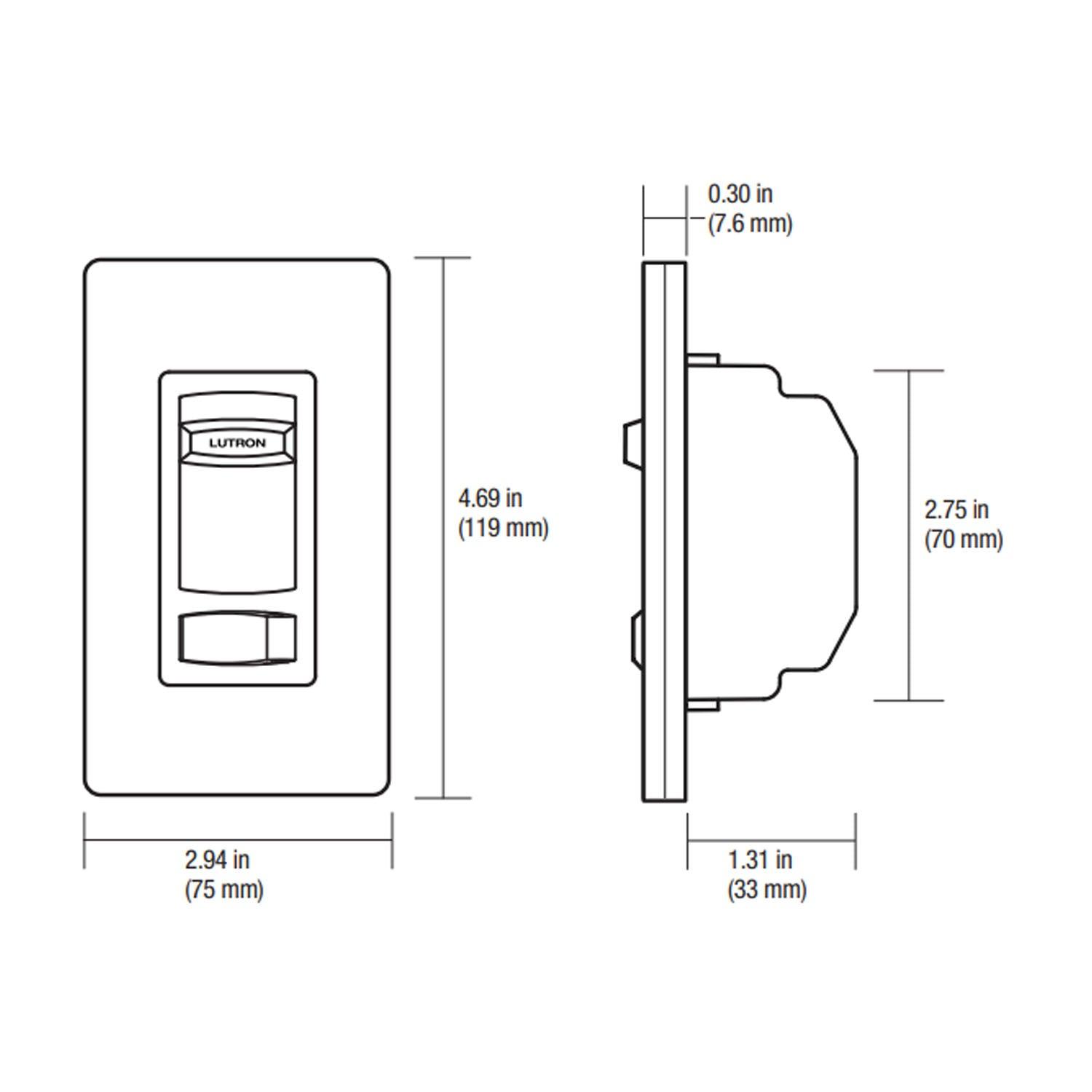 Skylark Contour Reverse-Phase ELV Dimmer, 3-Way, 250W LED/500W ELV, Neutral Required, Black - Bees Lighting