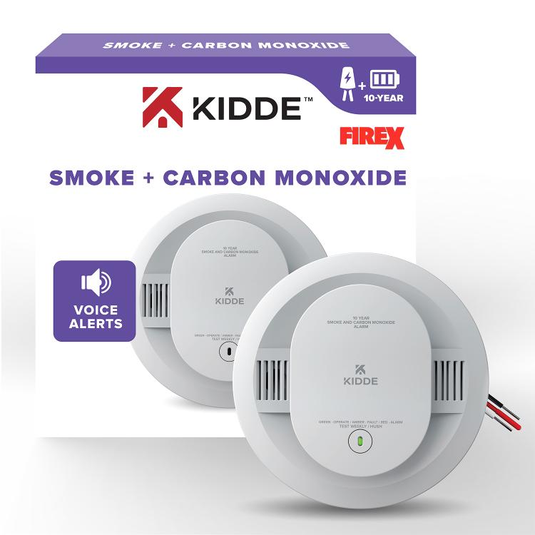 FireX Hardwired+10-Year Battery Backup Smoke & Carbon Monoxide Detector, Voice Alerts