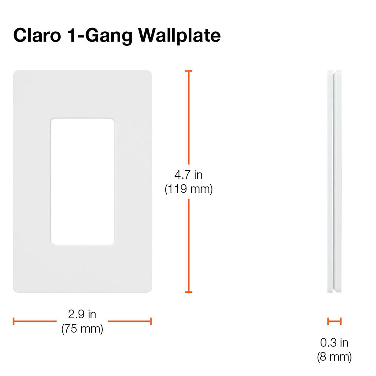 Claro 1-Gang Decorator Rocker Wall Plate Light Almond - Bees Lighting