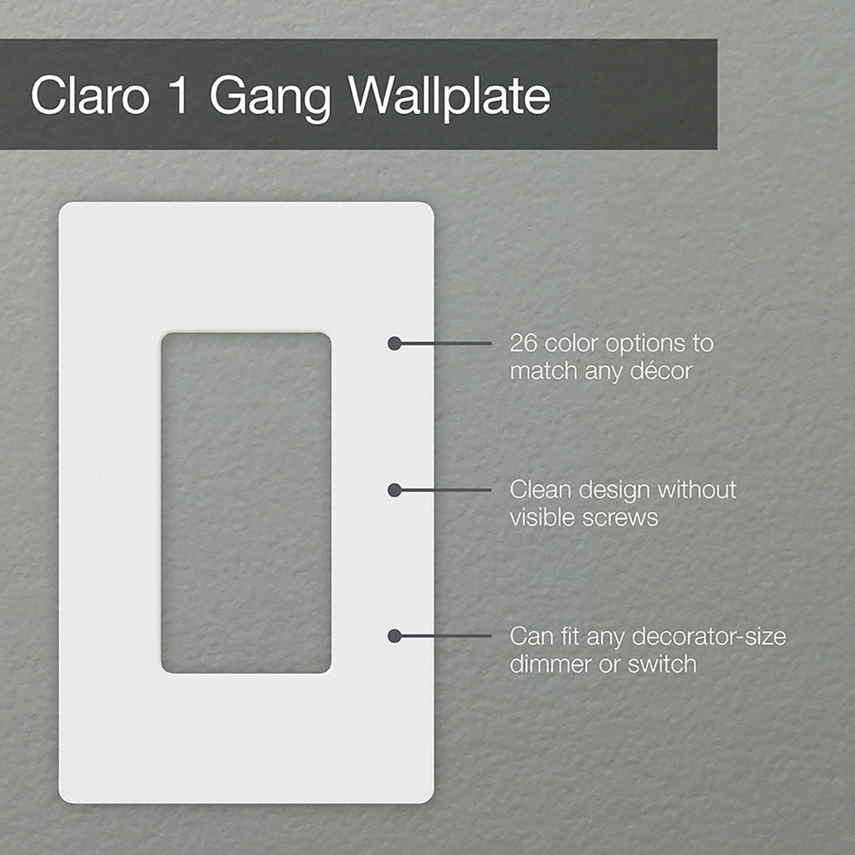 Claro 1-Gang Decorator Rocker Wall Plate Black