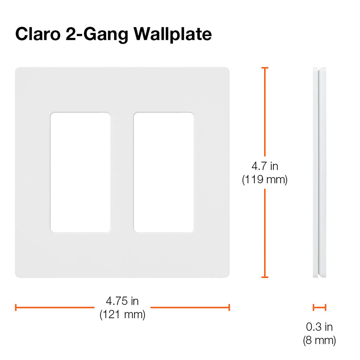 Claro 2-Gang Decorator Rocker Wall Plate Black