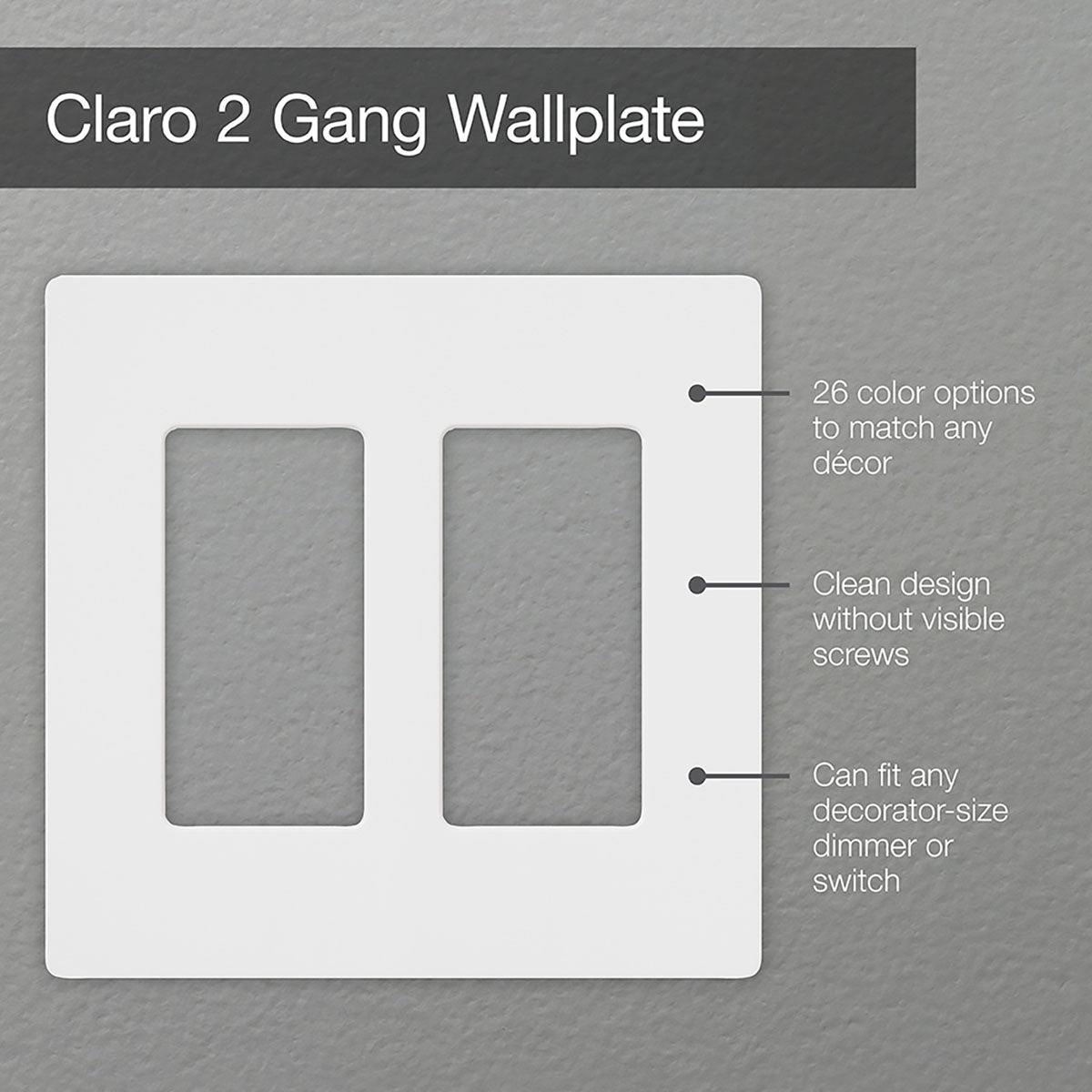 Claro 2-Gang Decorator Rocker Wall Plate Light Almond - Bees Lighting