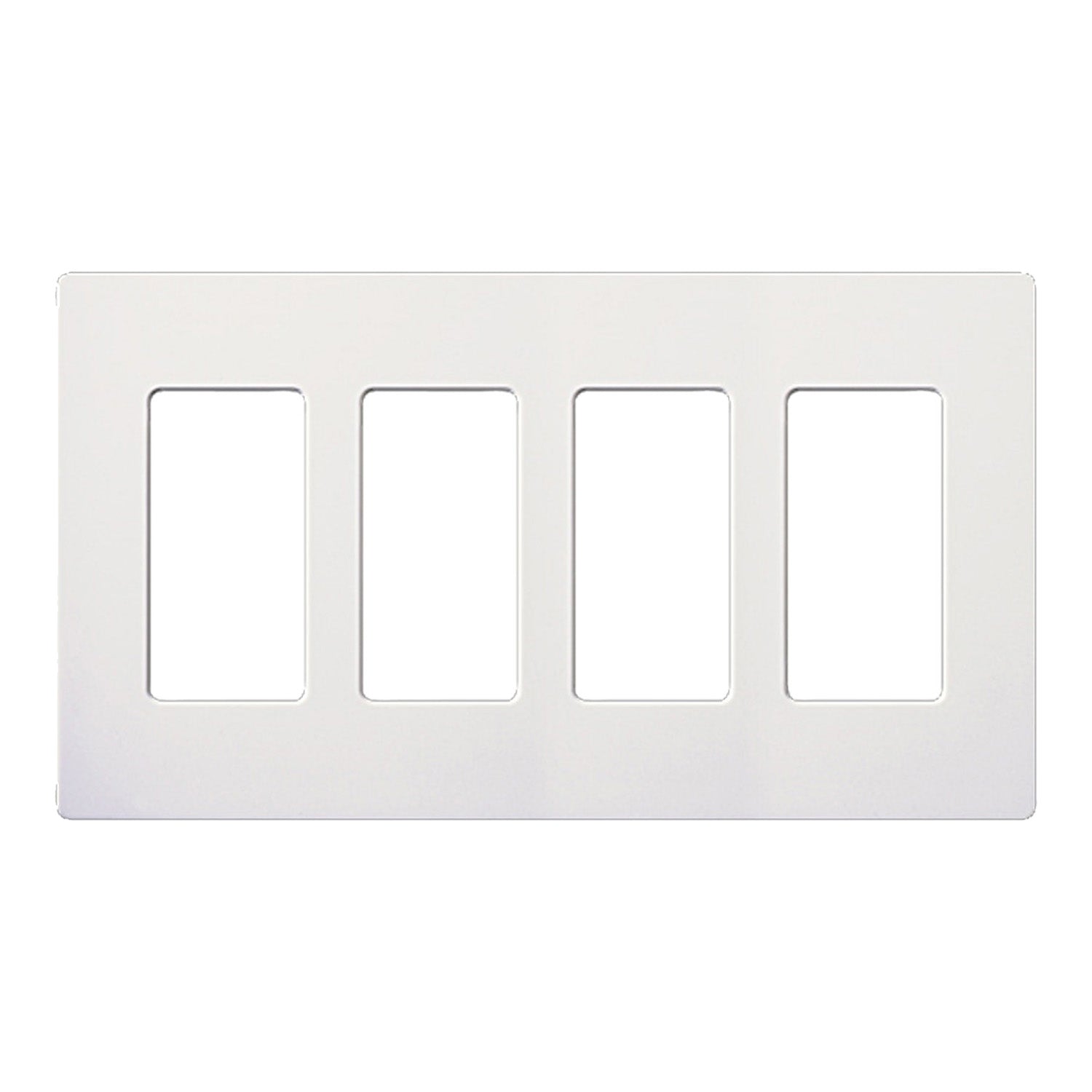 Claro 4-Gang Decorator Rocker Wall Plate, White