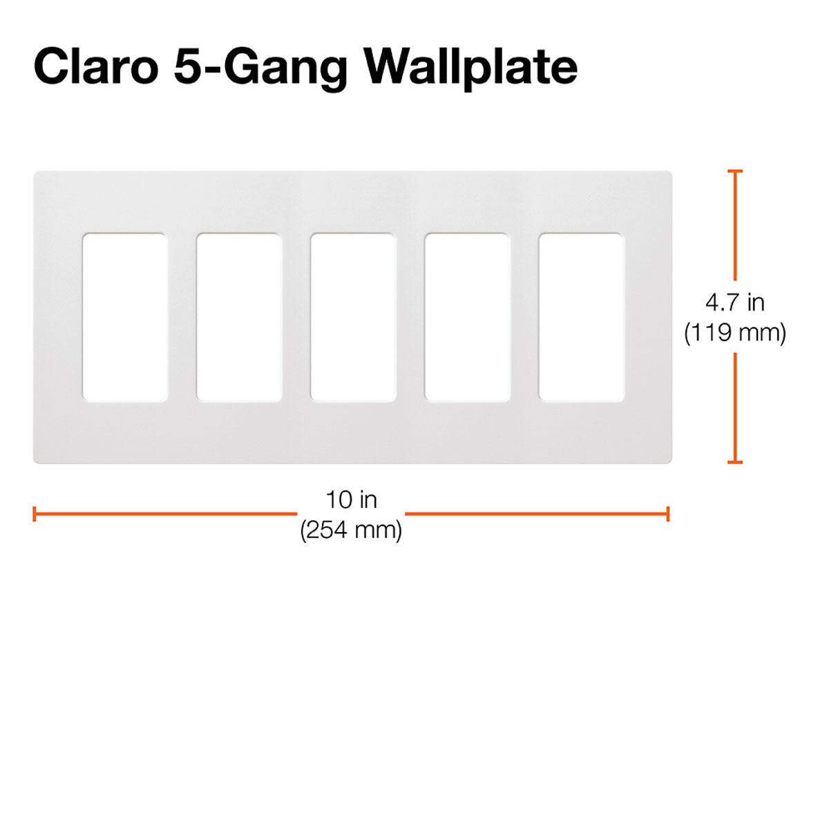 Claro 5-Gang Decorator Rocker Wall Plate Light Almond