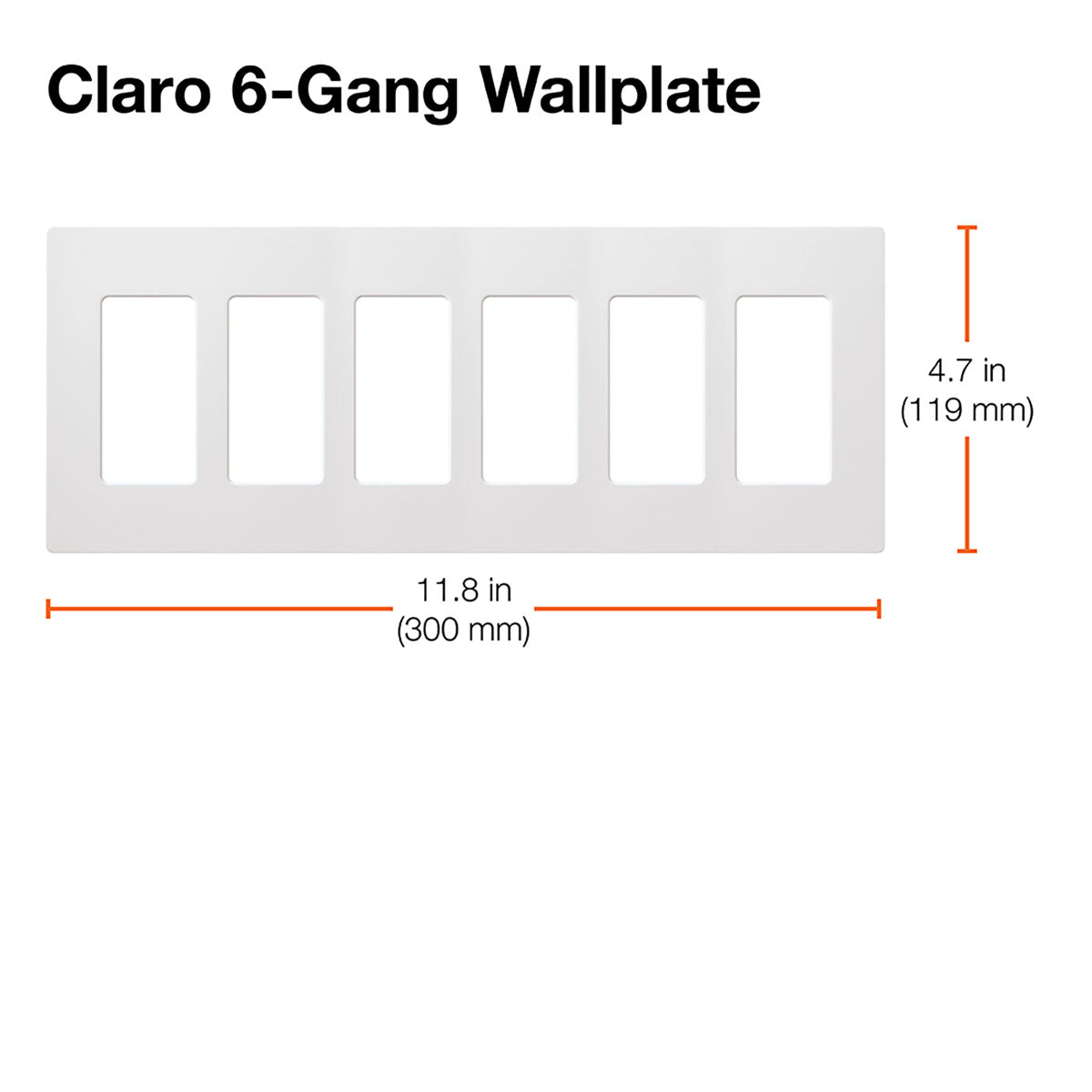 Claro 6-Gang Decorator Rocker Wall Plate, Black - Bees Lighting