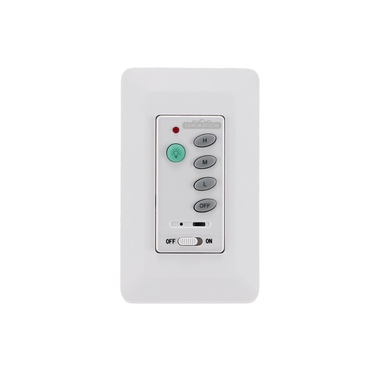 3-Speed AC Ceiling Fan and Light Wall Control with Receiver, Non-Reversing Switch, White Finish