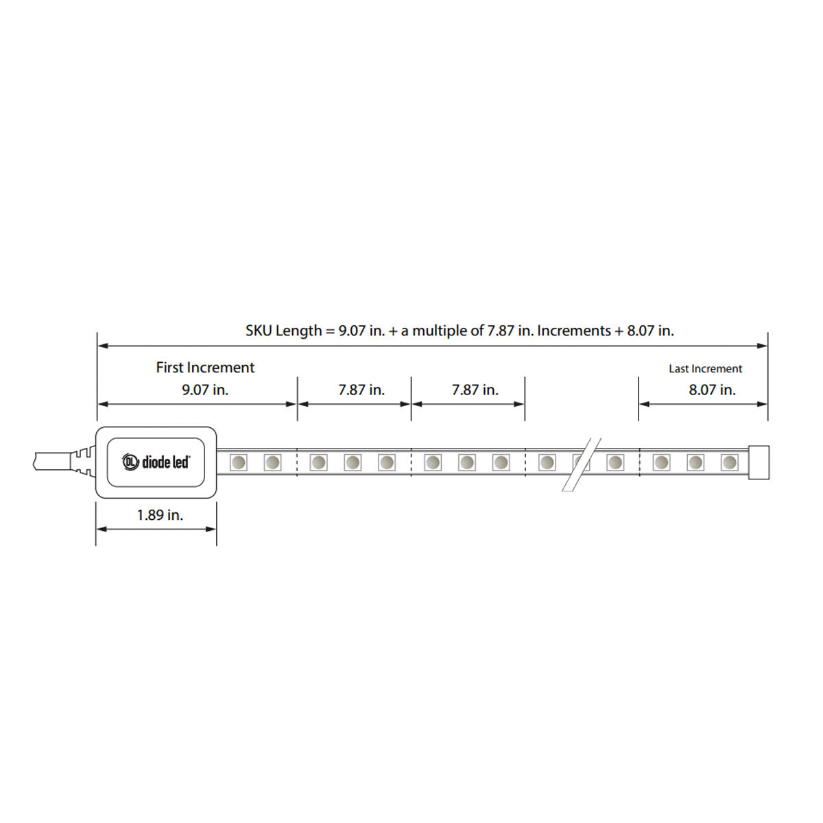 Infiniline Basics 120V LED Strip Light, 164ft Reel, 3500K, 308 Lumens per Ft, IP65 Wet locations