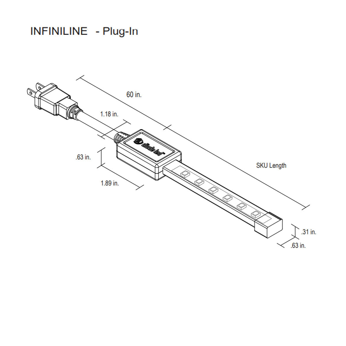 Infiniline Basics 120V LED Strip Light, 164ft Reel, 3500K, 308 Lumens per Ft, IP65 Wet locations