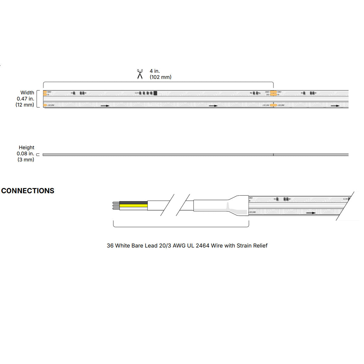 Streamlite LED Strip Light, 16.4ft Reel, Pixel RGBW, 255 Lumens per Ft, 24V