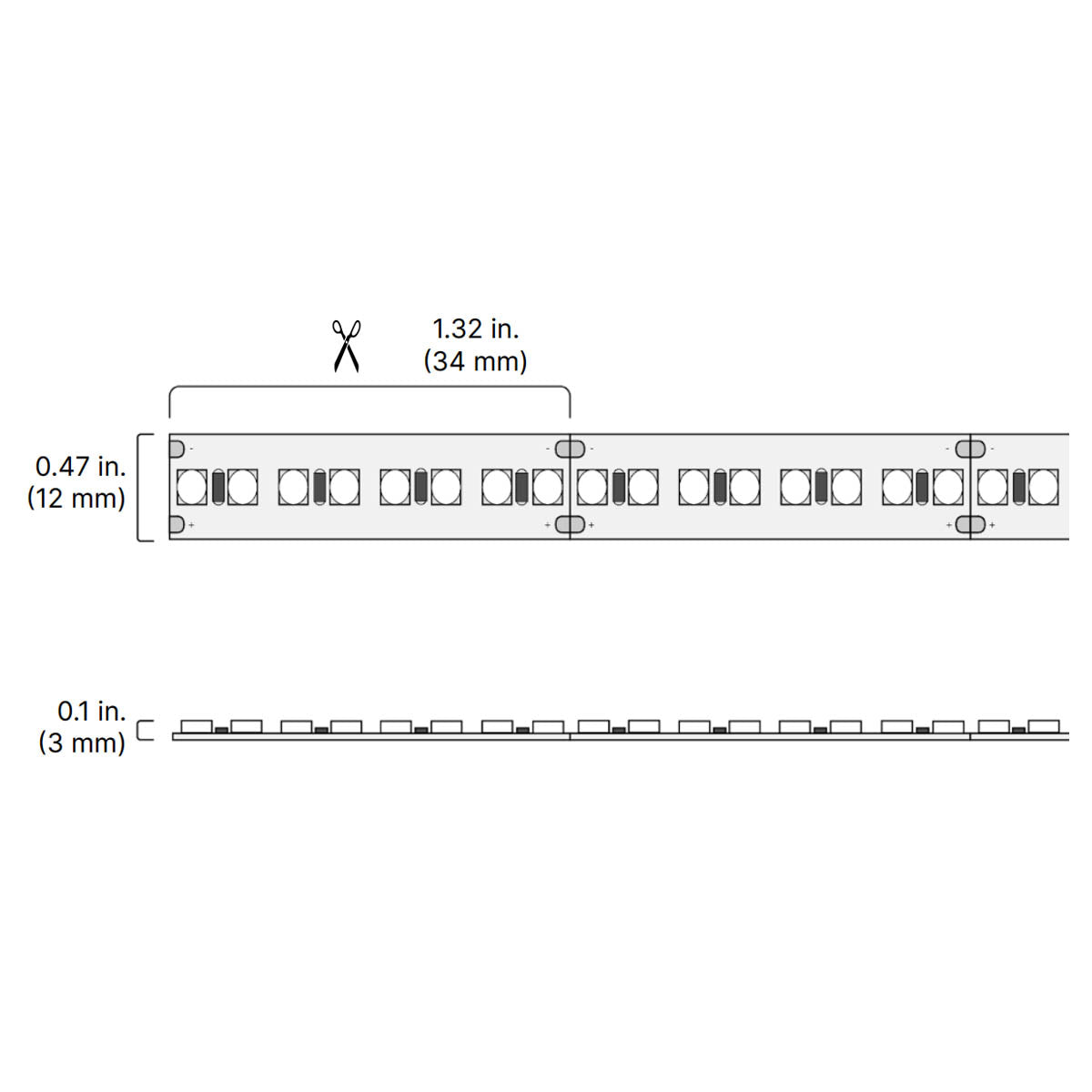 Valent X High Density LED Strip Light, 16ft Reel, 3000K, 557 Lumens per Ft, 24V