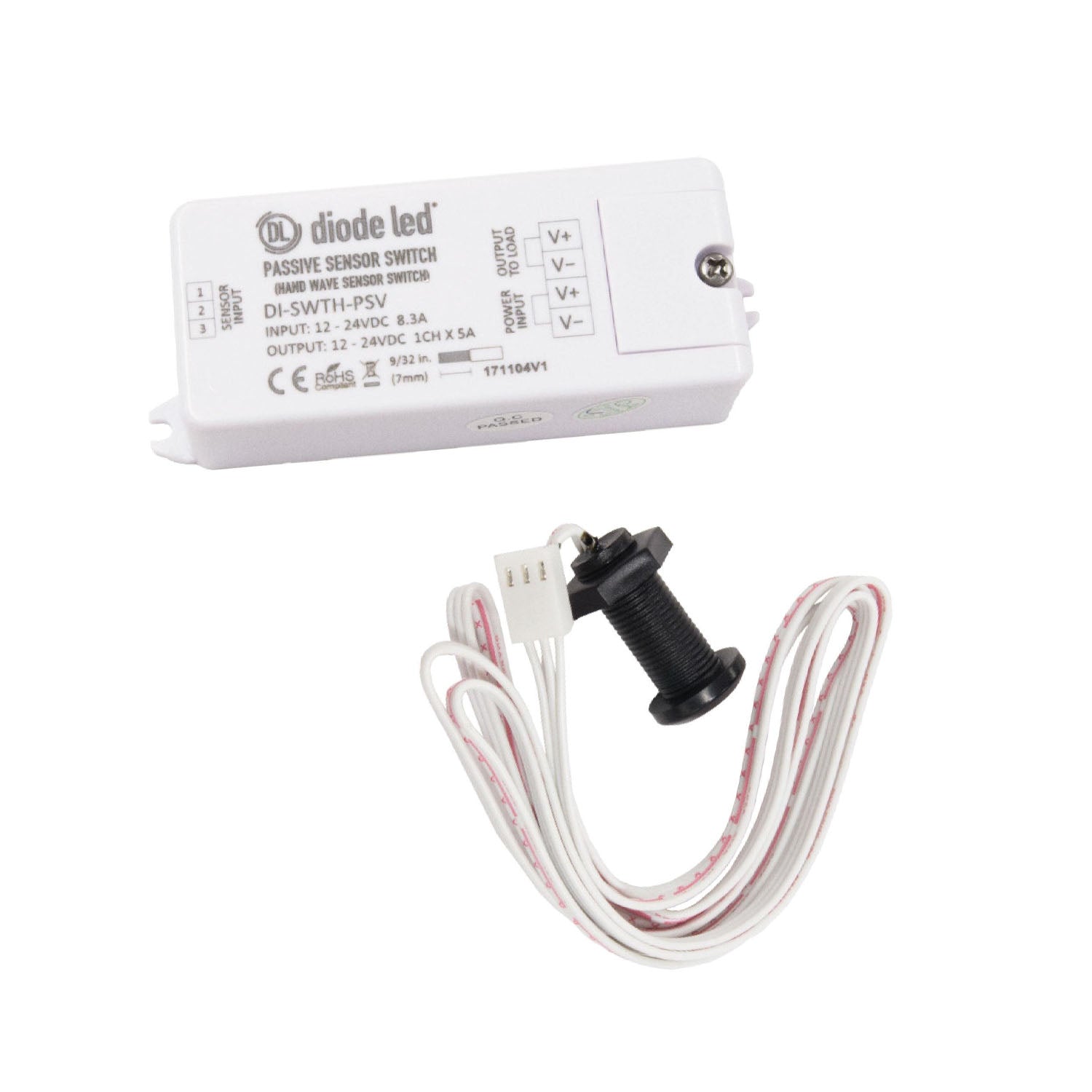 Passive Sensor Switch for 12-24V DC LED Tape lights and fixtures