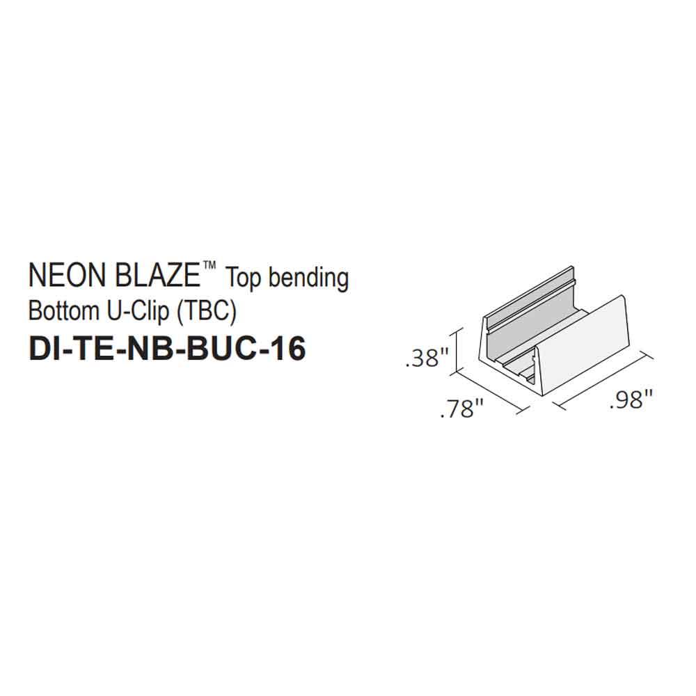 NEON BLAZE Top Bending Bottom U-clip, Pack of 16 - Bees Lighting