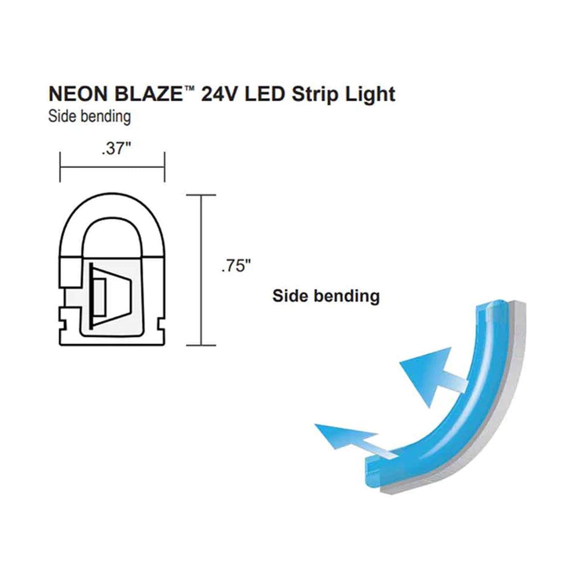 BLAZE Red Neon LED Strip Light, 32 feet Reel, 24V, Side Bending - Bees Lighting