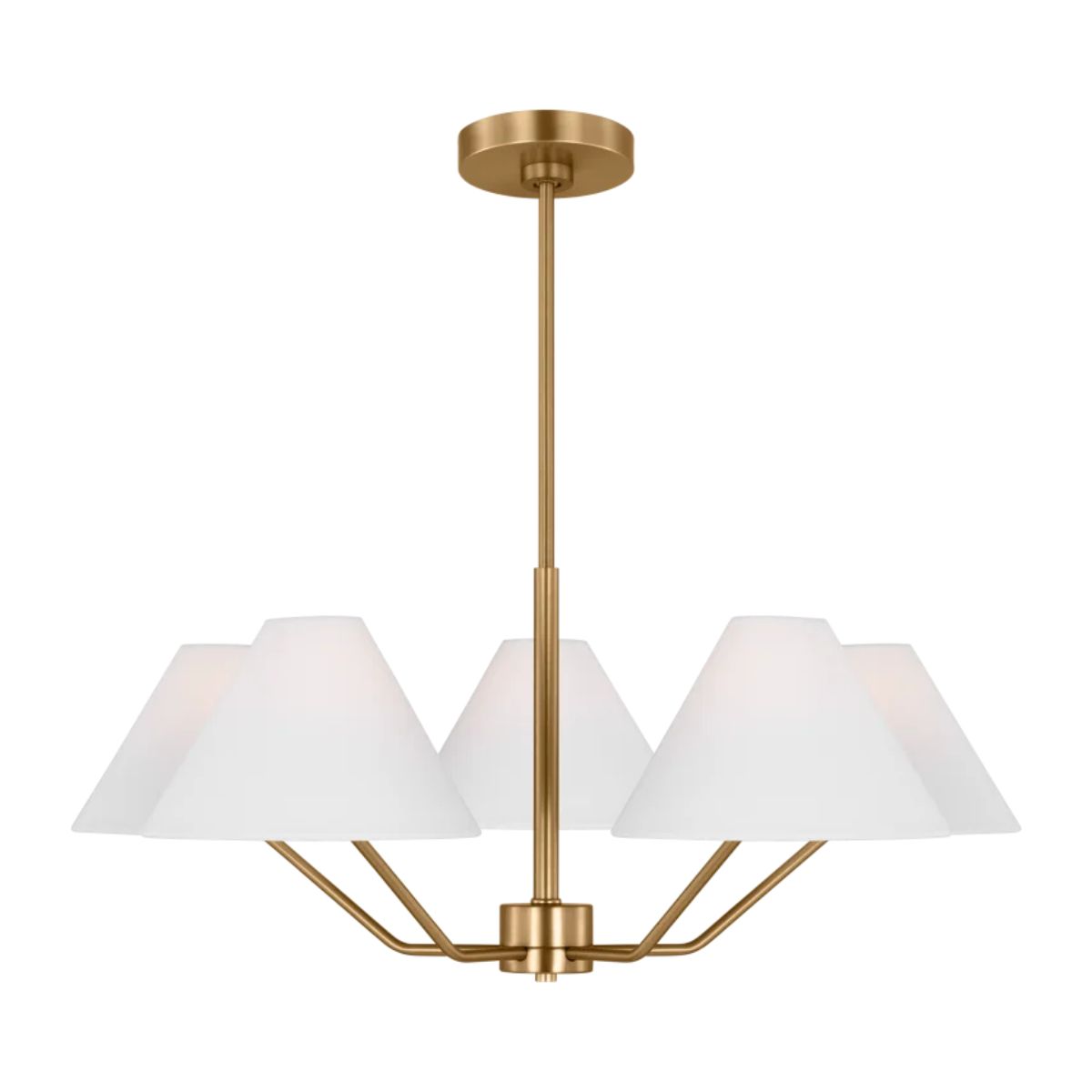 Burke 30 in. 5 Lights Chandelier Satin Brass finish - Bees Lighting