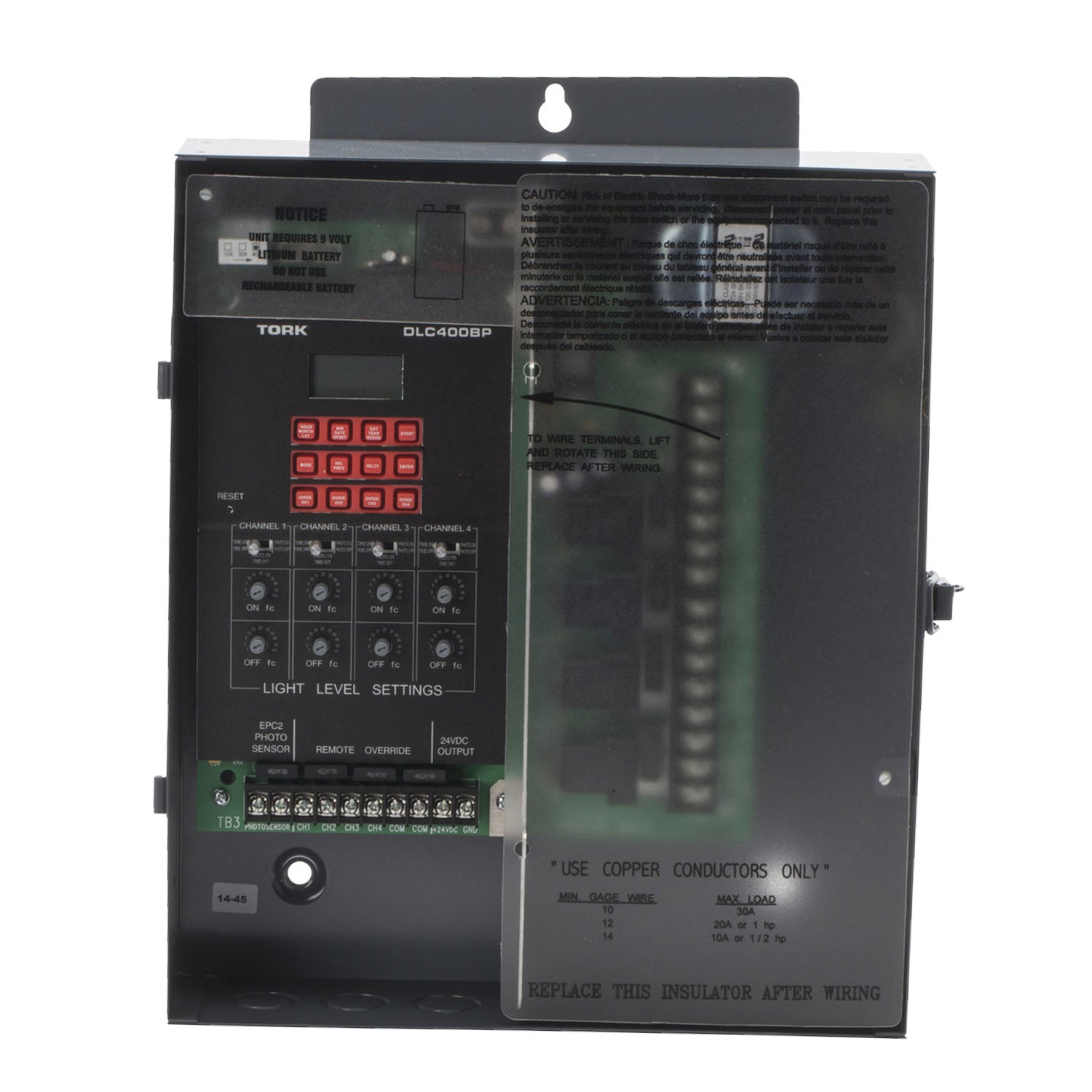 Tork 30-Amp 365-Day 4CH 120-277V SPDT Lighting Panel Astronomic Timer with Memory Module Photosensor & Inputs