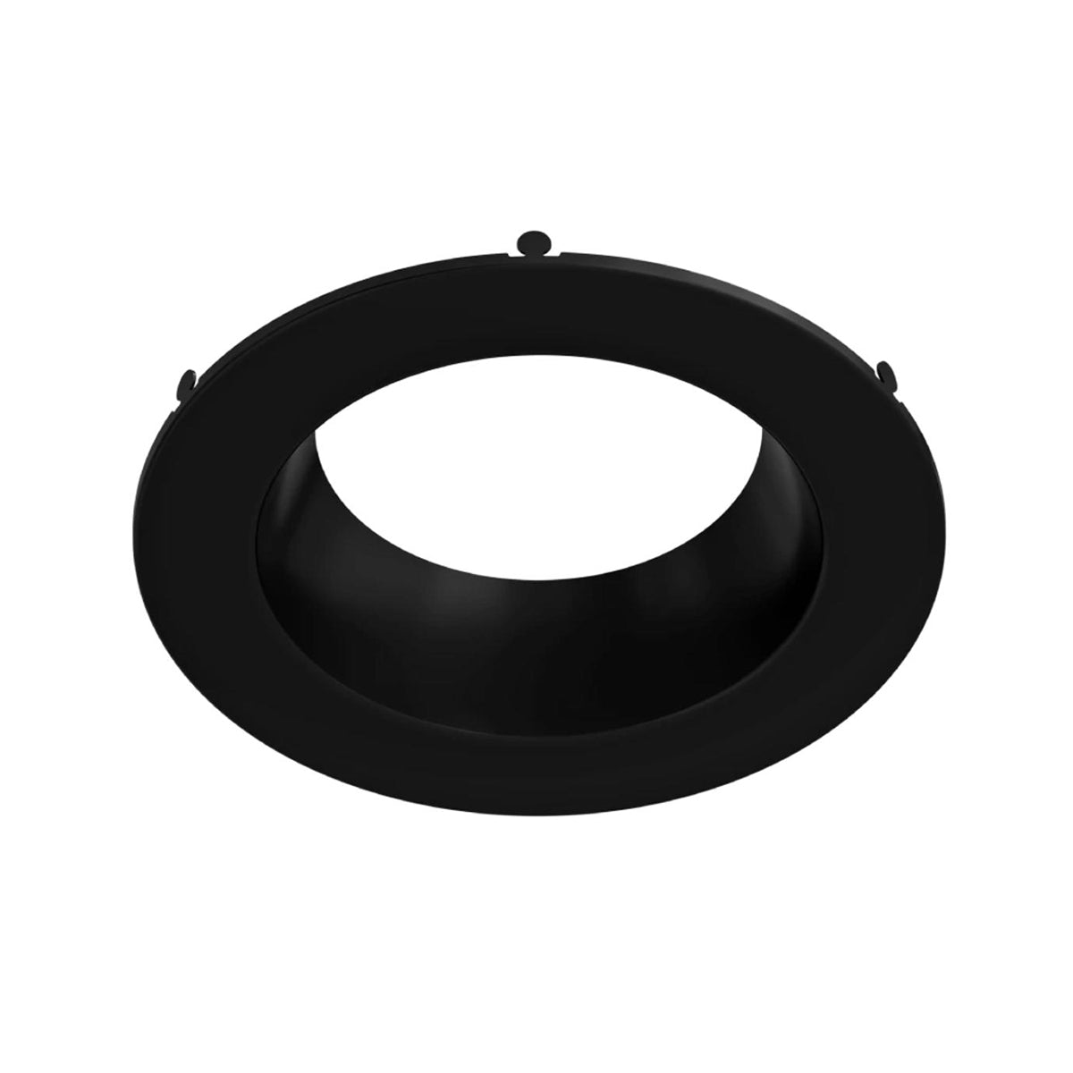 6" Round Trim for Commercial Downlights, Smooth Black Finish - Bees Lighting