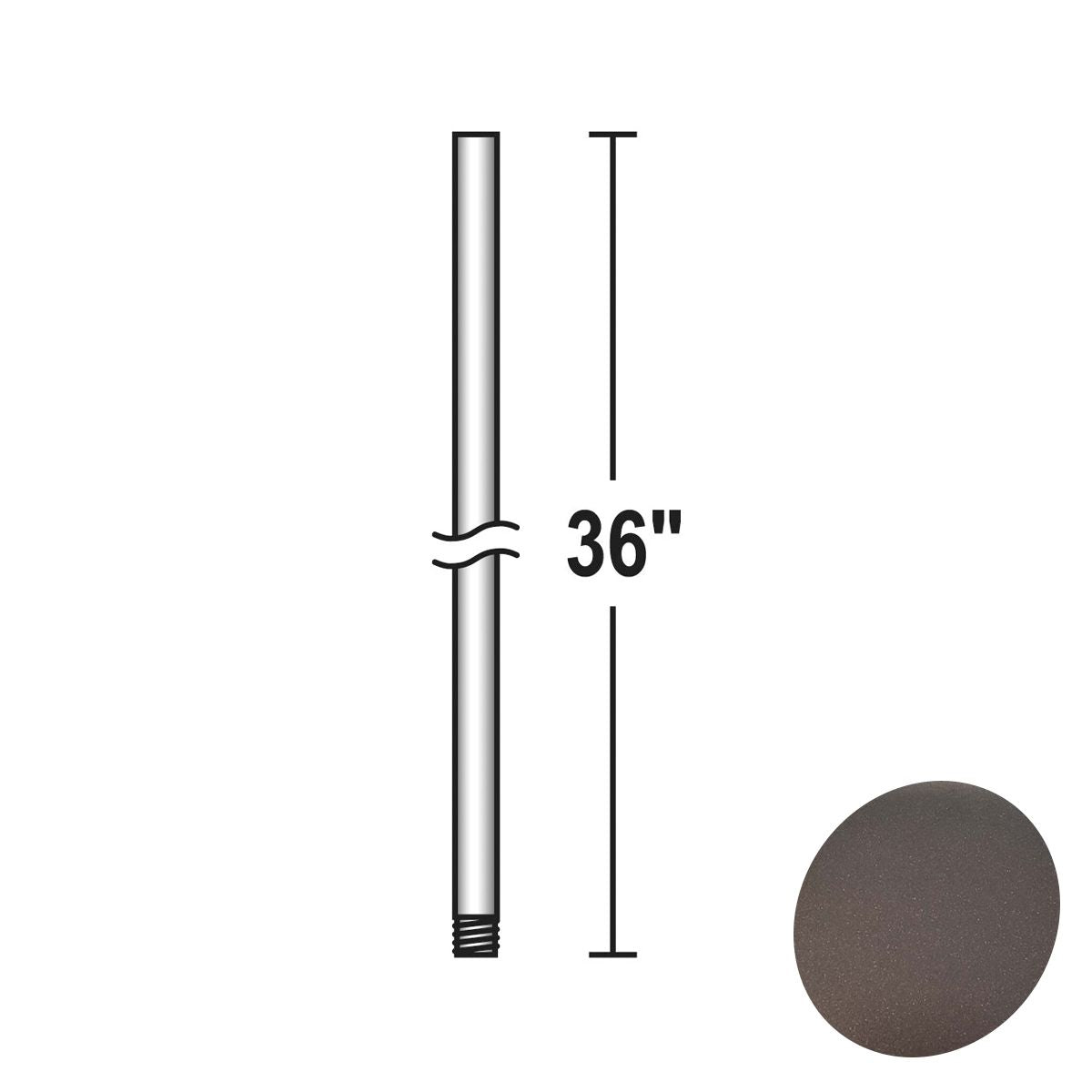 36 In. Ceiling Fan Downrod Oil Rubbed Bronze Finish - Bees Lighting