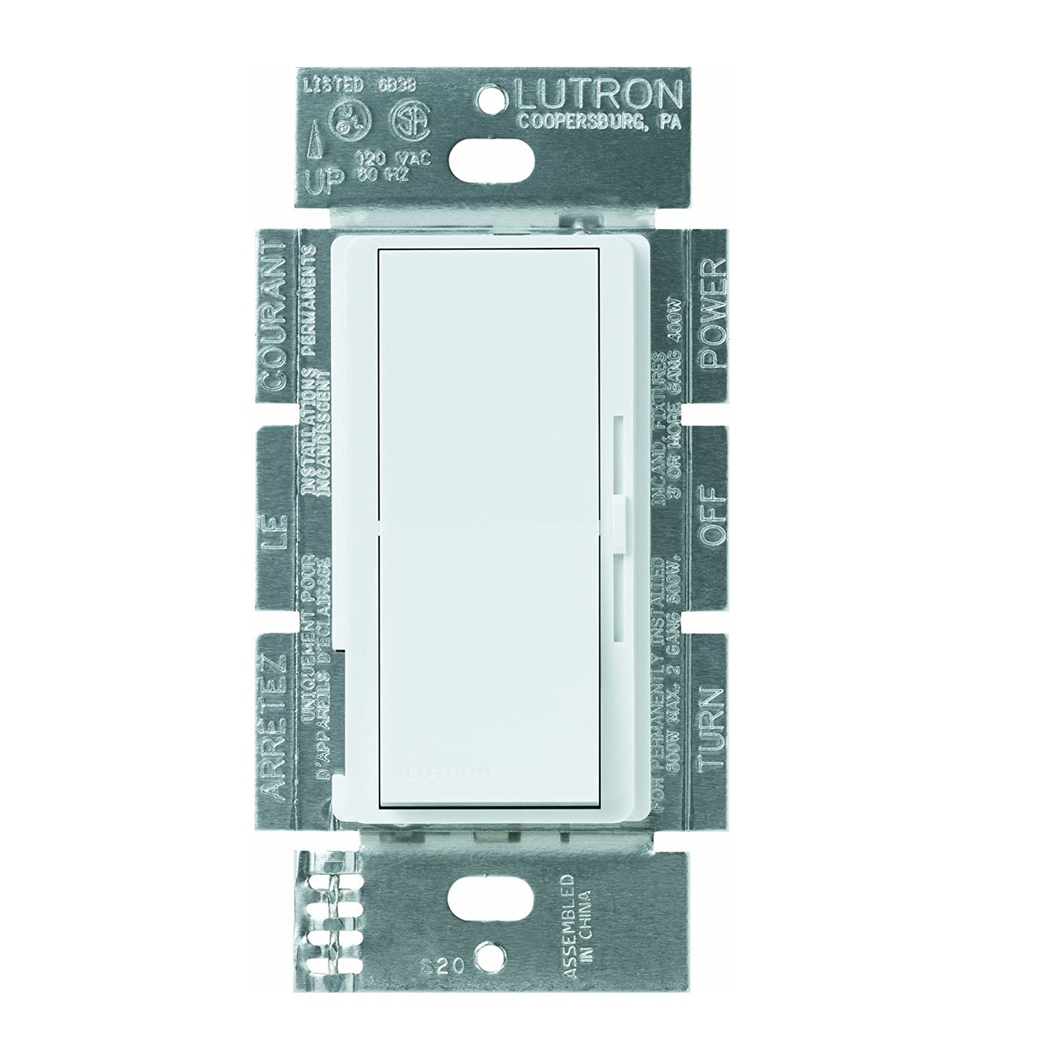 Diva Electronic Low Voltage Dimmer, 300 Watts, Single Pole or 3-Way, Neutral Required, White