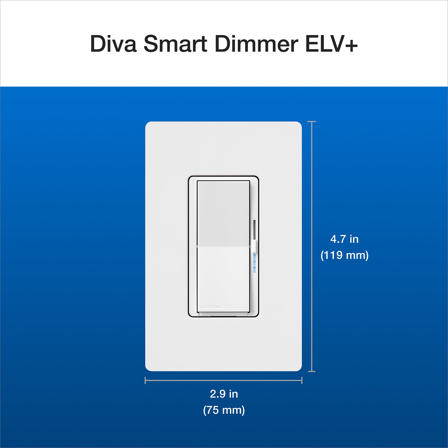 Caseta Smart Dimmer Switch ELV+, 250 Watts, Neutral Required, White