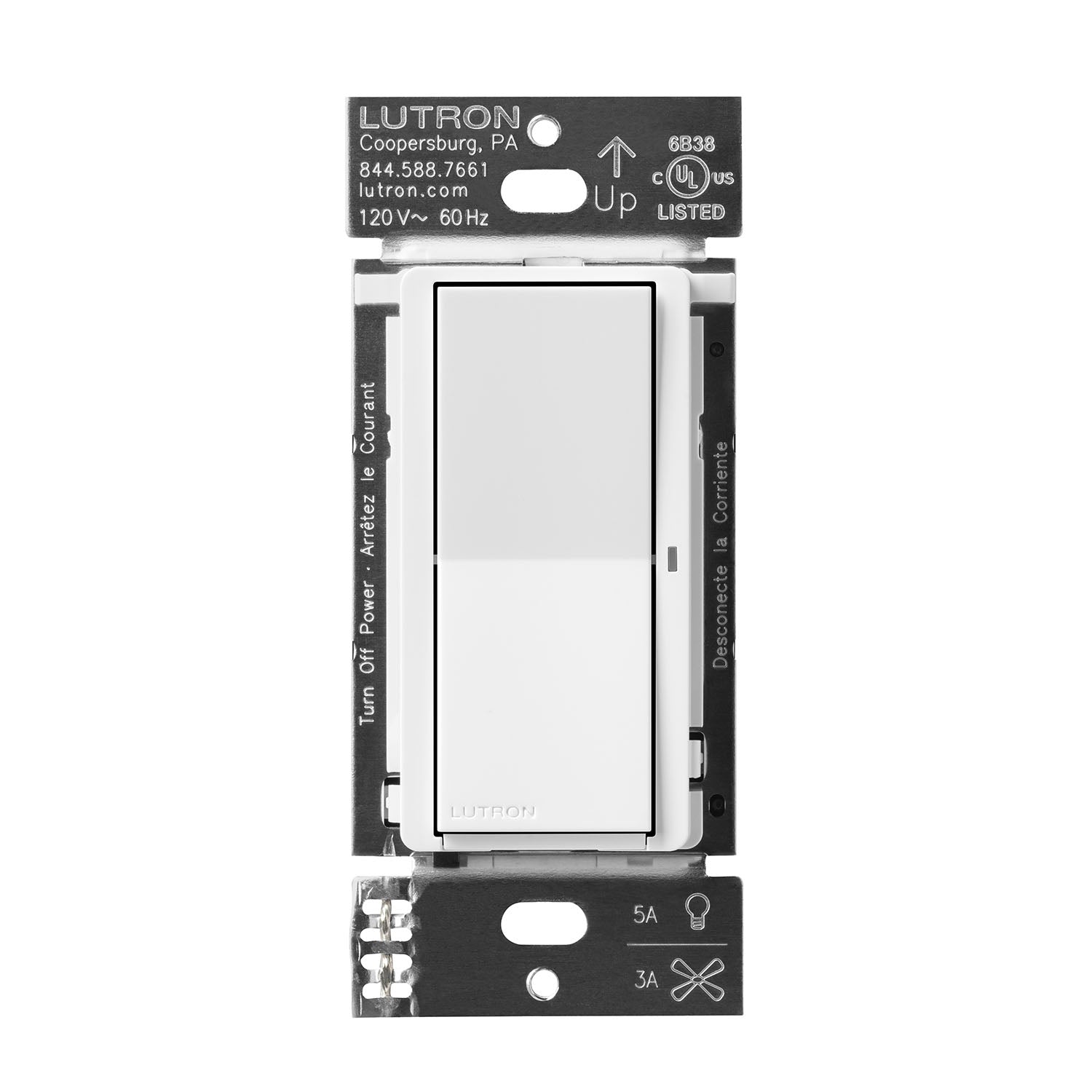 Caseta Claro Smart Switch, 5A, Neutral Required, Single Pole or Multi-Location, White