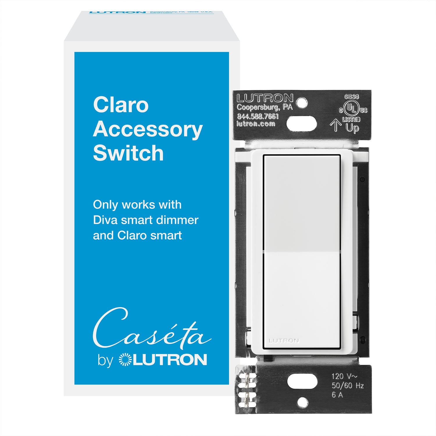 Lutron Caseta Claro Smart Accessory Switch, Not for Standalone Use, Black - Bees Lighting