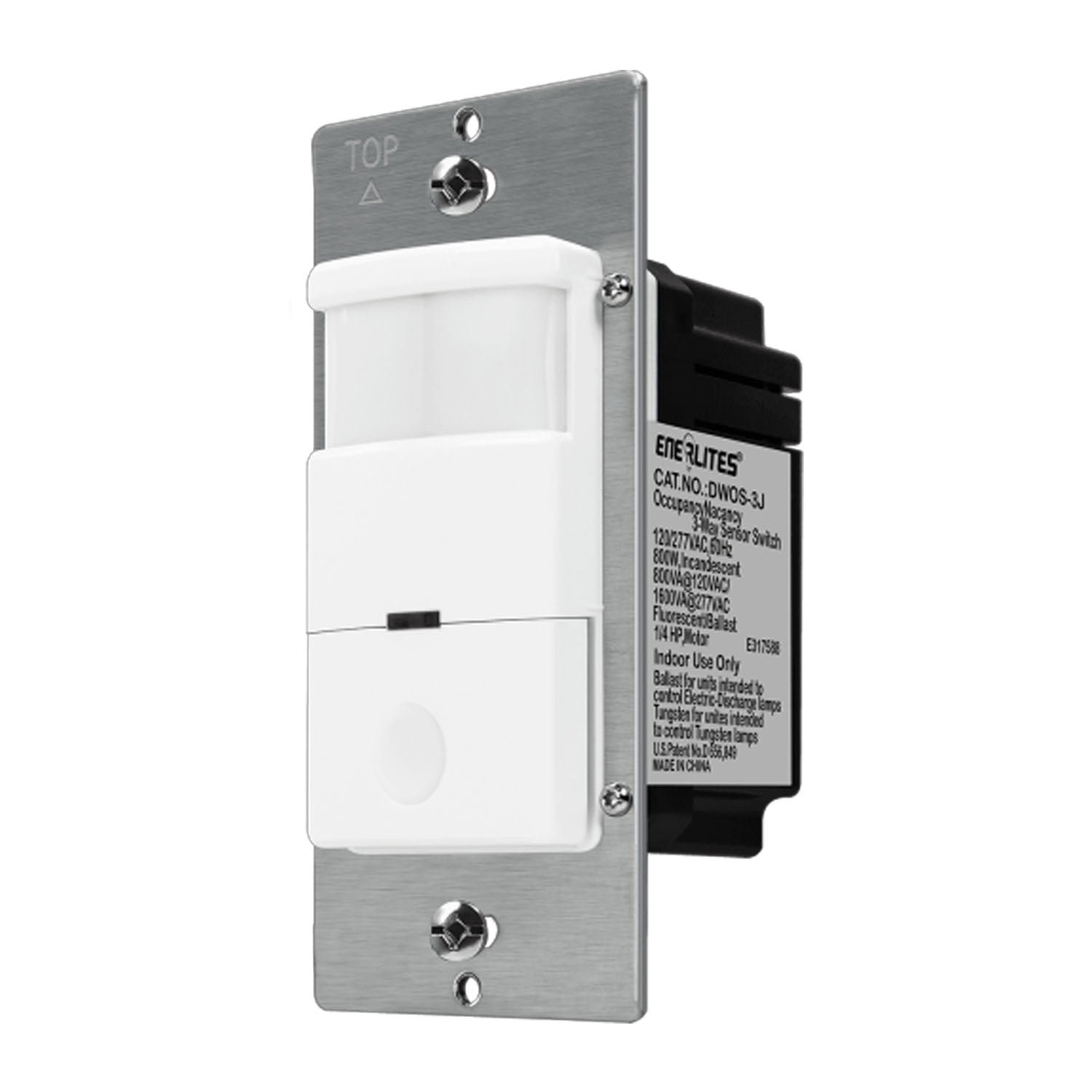 PIR 180º Occupancy|Vacancy Motion Sensor Switch, 6A, 120-277V, White