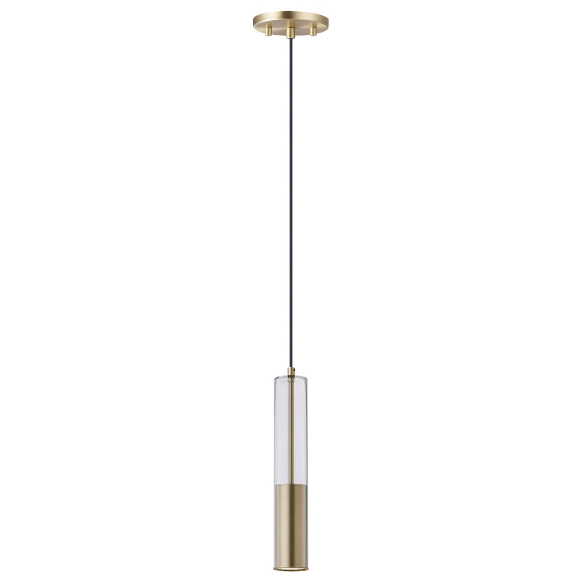 Torch 3 in. LED Pendant Light Satin Brass Finish