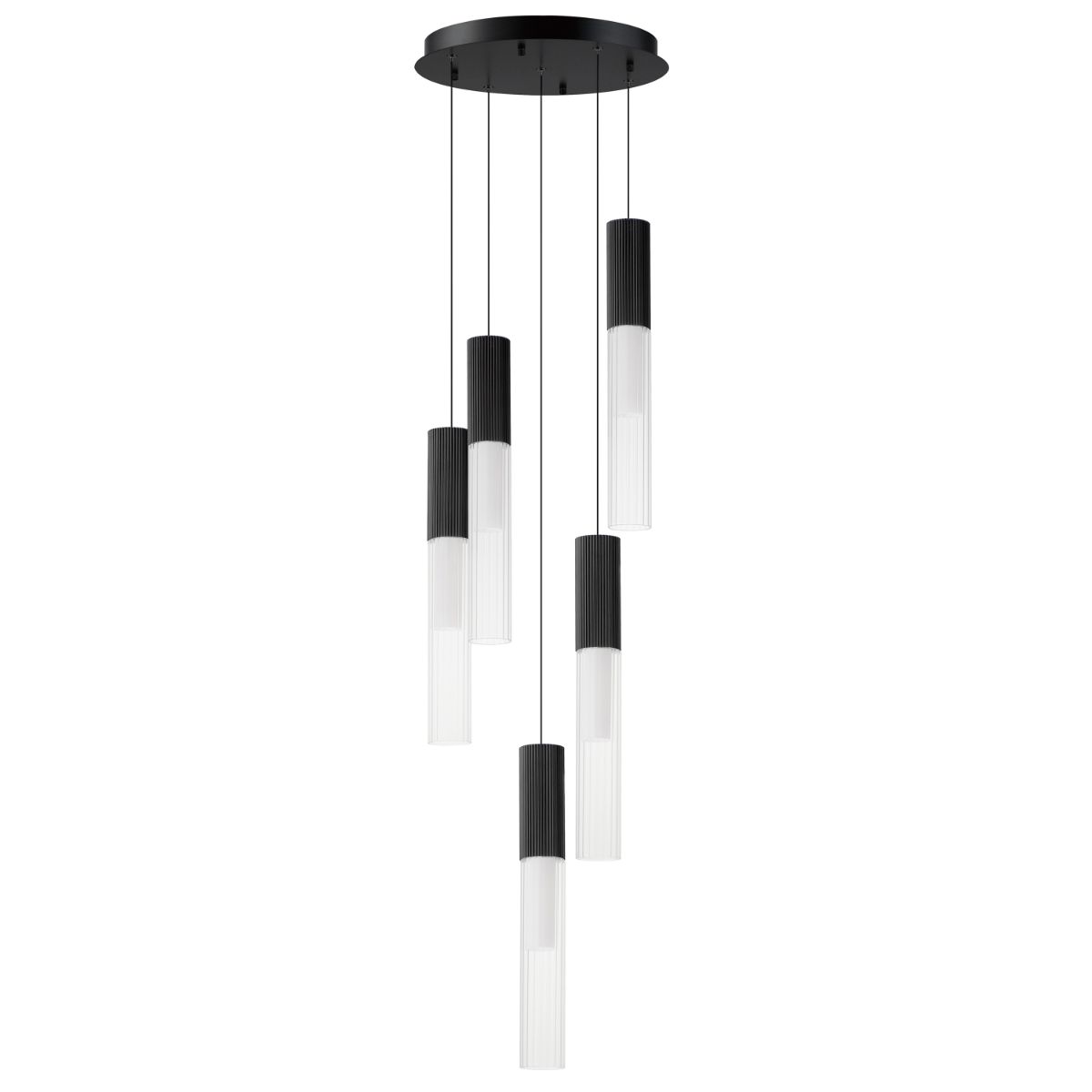 Reeds 14 in. 5 Lights LED Pendant Light Black Finish - Bees Lighting