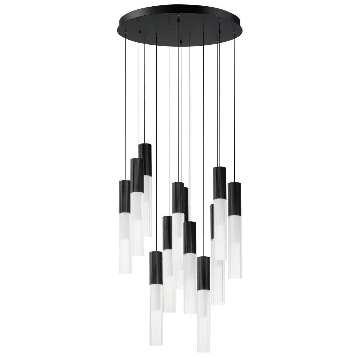 Reeds 21 in. 12 Lights LED Pendant Light Black Finish - Bees Lighting