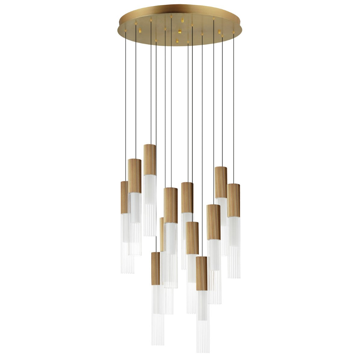 Reeds 23 in. 12 Lights LED Pendant Light Gold Finish - Bees Lighting