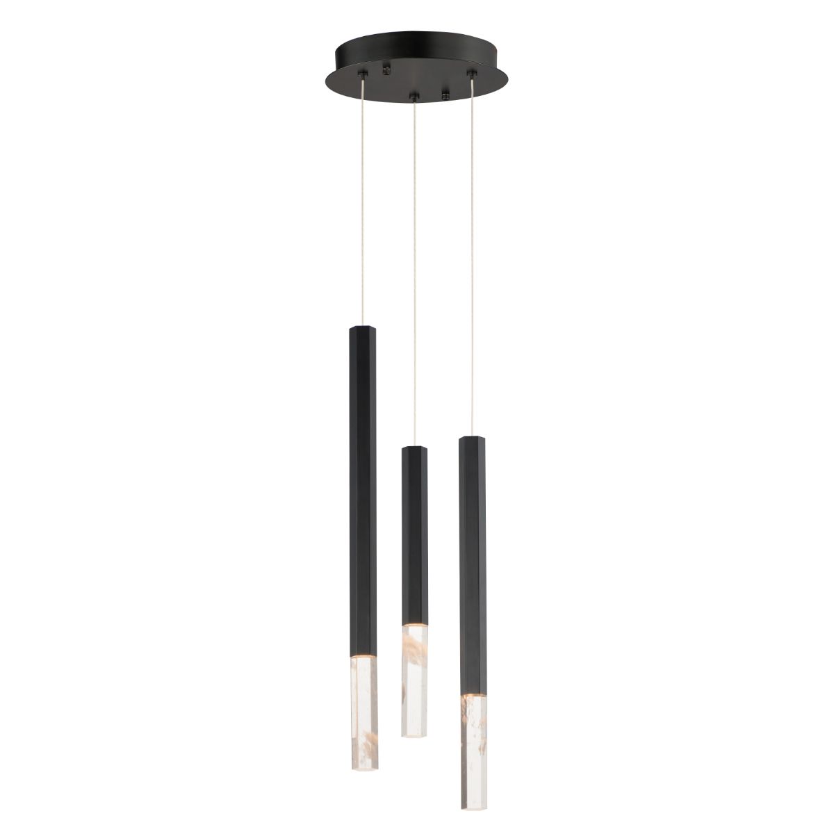 Diaphane 10 in. 3 Lights LED Pendant Light Black Finish - Bees Lighting