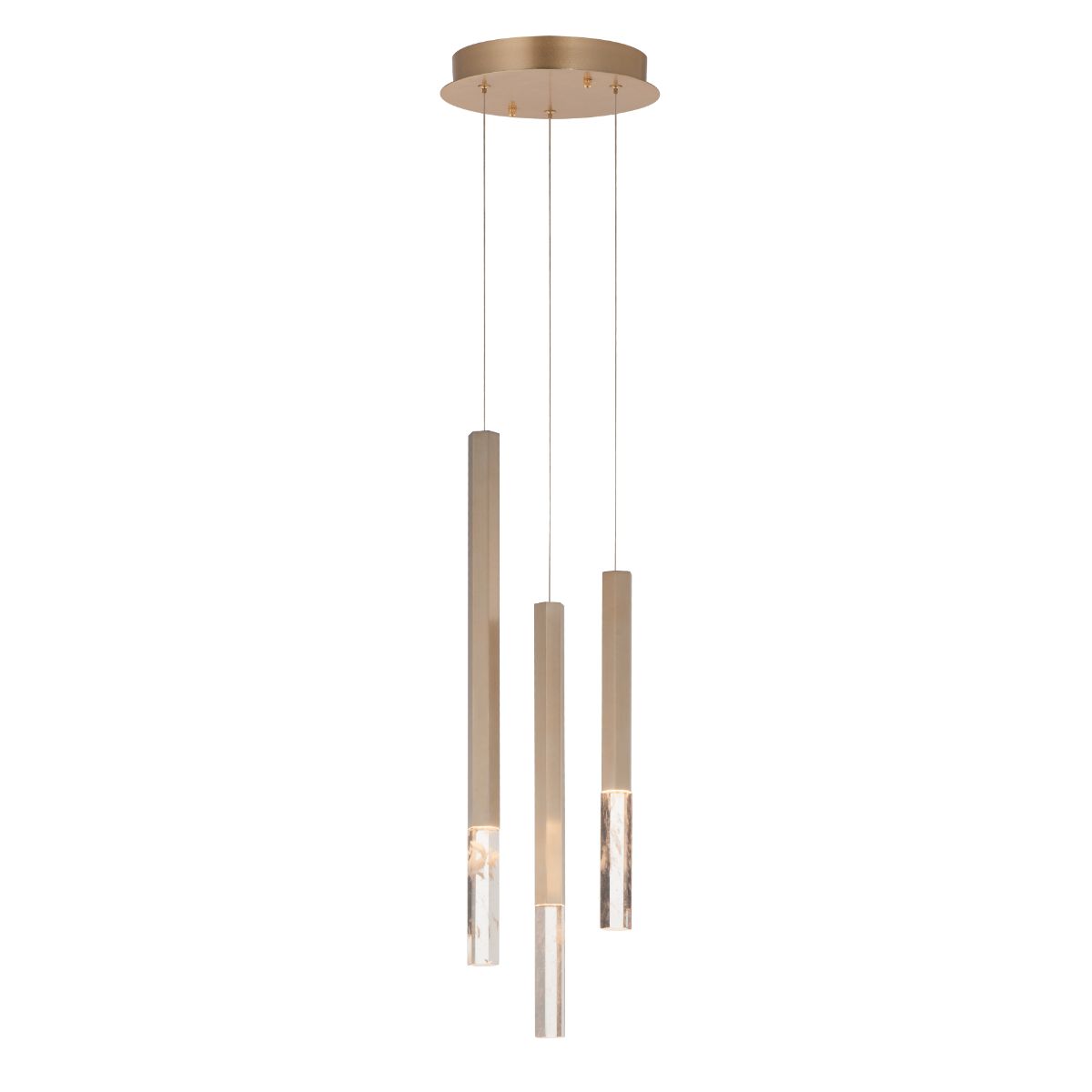 Diaphane 10 in. 3 Lights LED Pendant Light Gold Finish - Bees Lighting