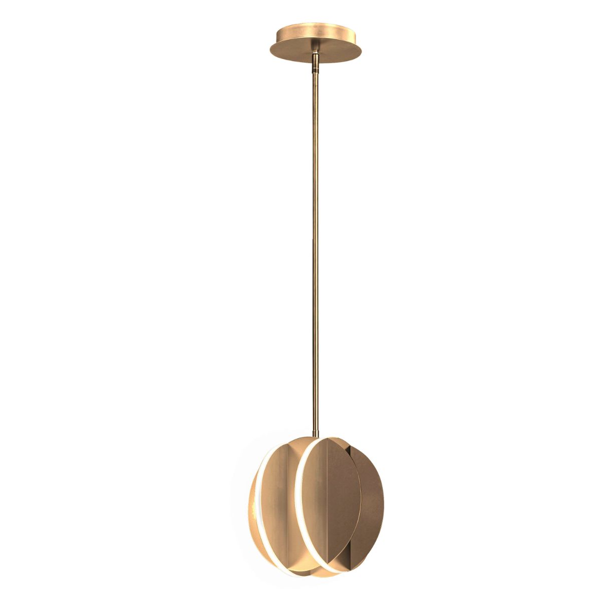 Interval 8 in. LED Pendant Light Satin Brass Finish - Bees Lighting