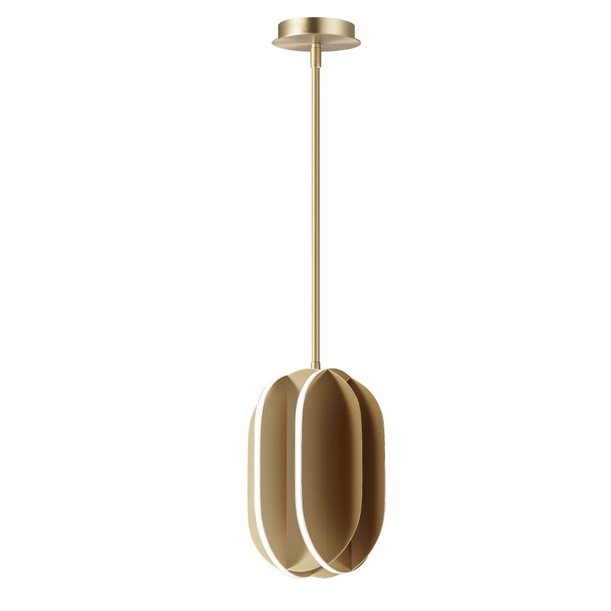 Interval 8 in. LED Pendant Light Satin Brass Finish - Bees Lighting