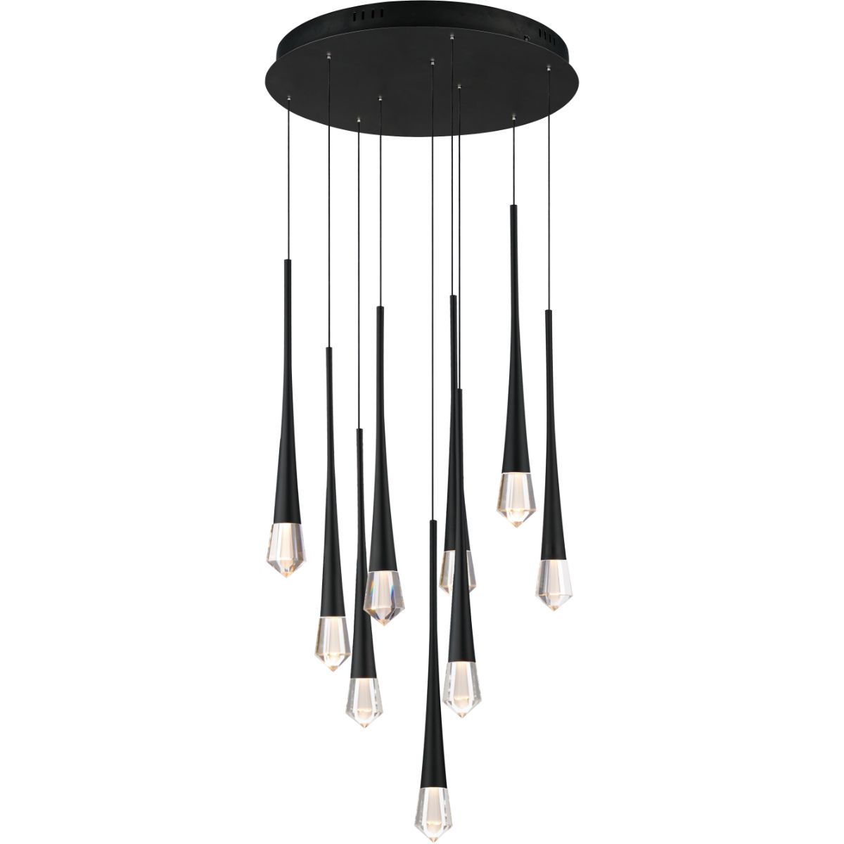 Pierce 19 in. 9 Lights LED Pendant Light Black finish - Bees Lighting