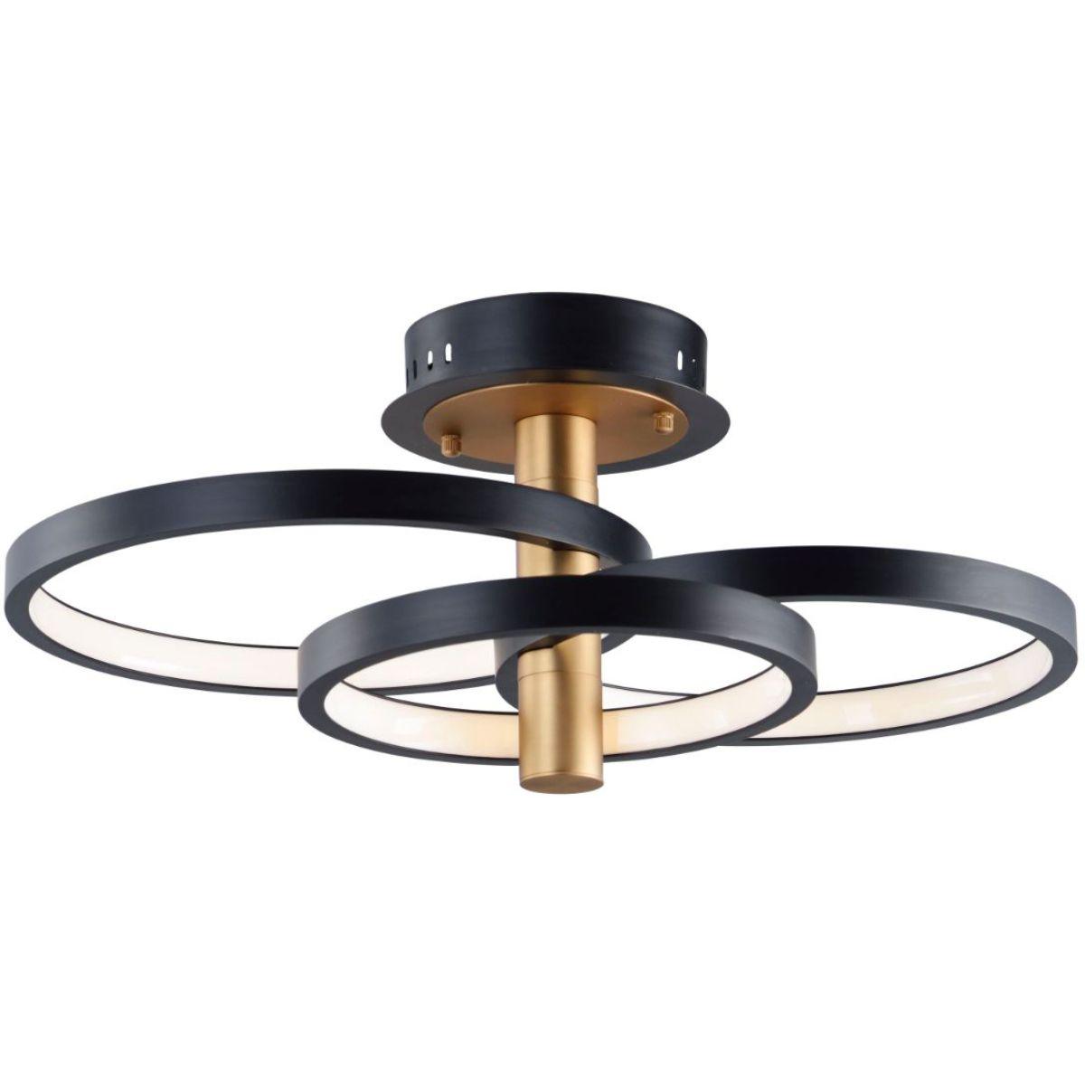 Hoopla 16 in. LED Semi Flush Mount Gold finish - Bees Lighting