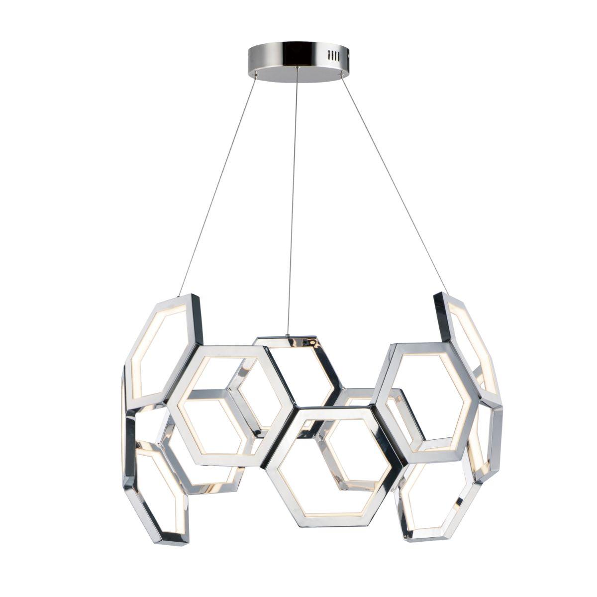 Polygon 30 in. LED Pendant Light Chrome finish - Bees Lighting