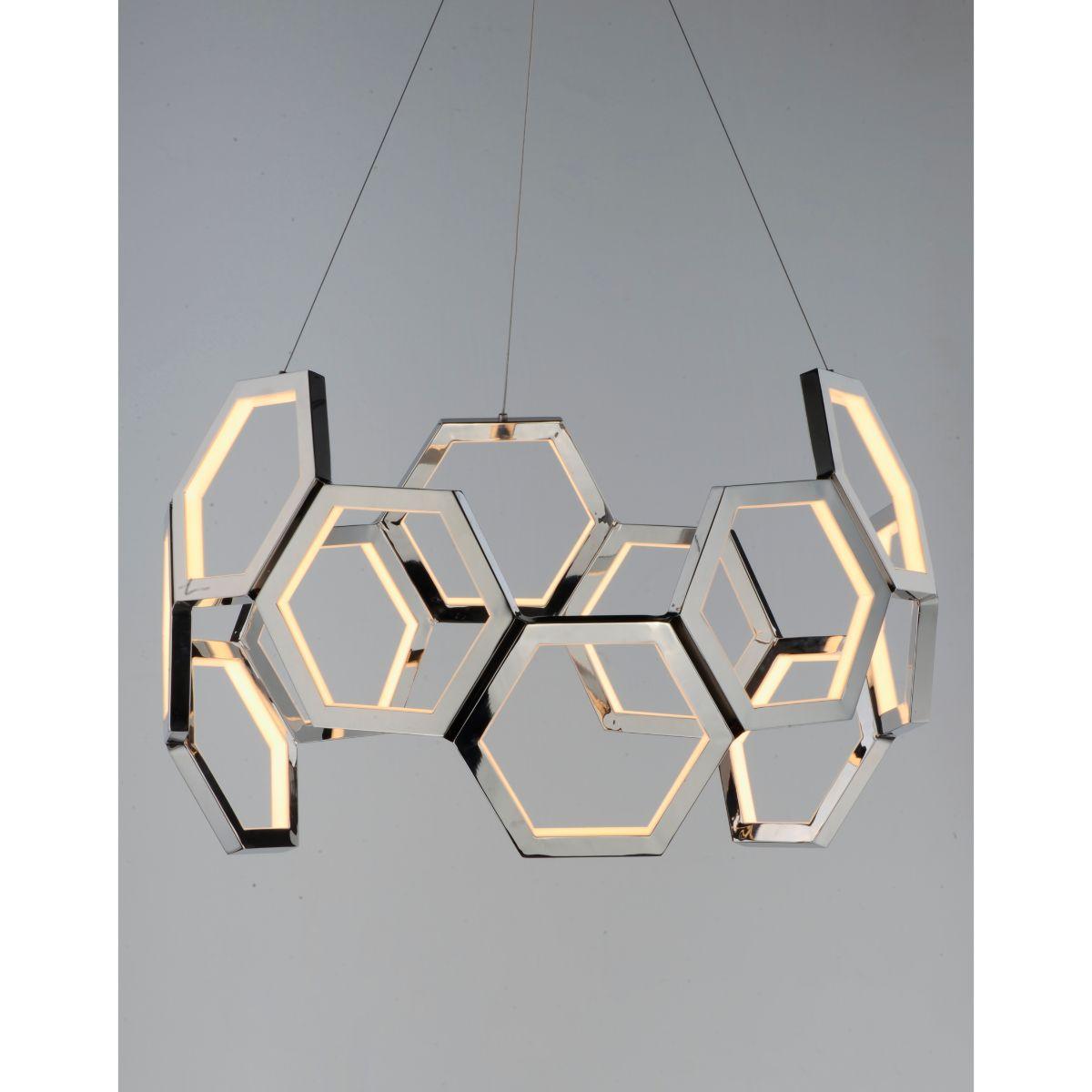 Polygon 30 in. LED Pendant Light Chrome finish - Bees Lighting