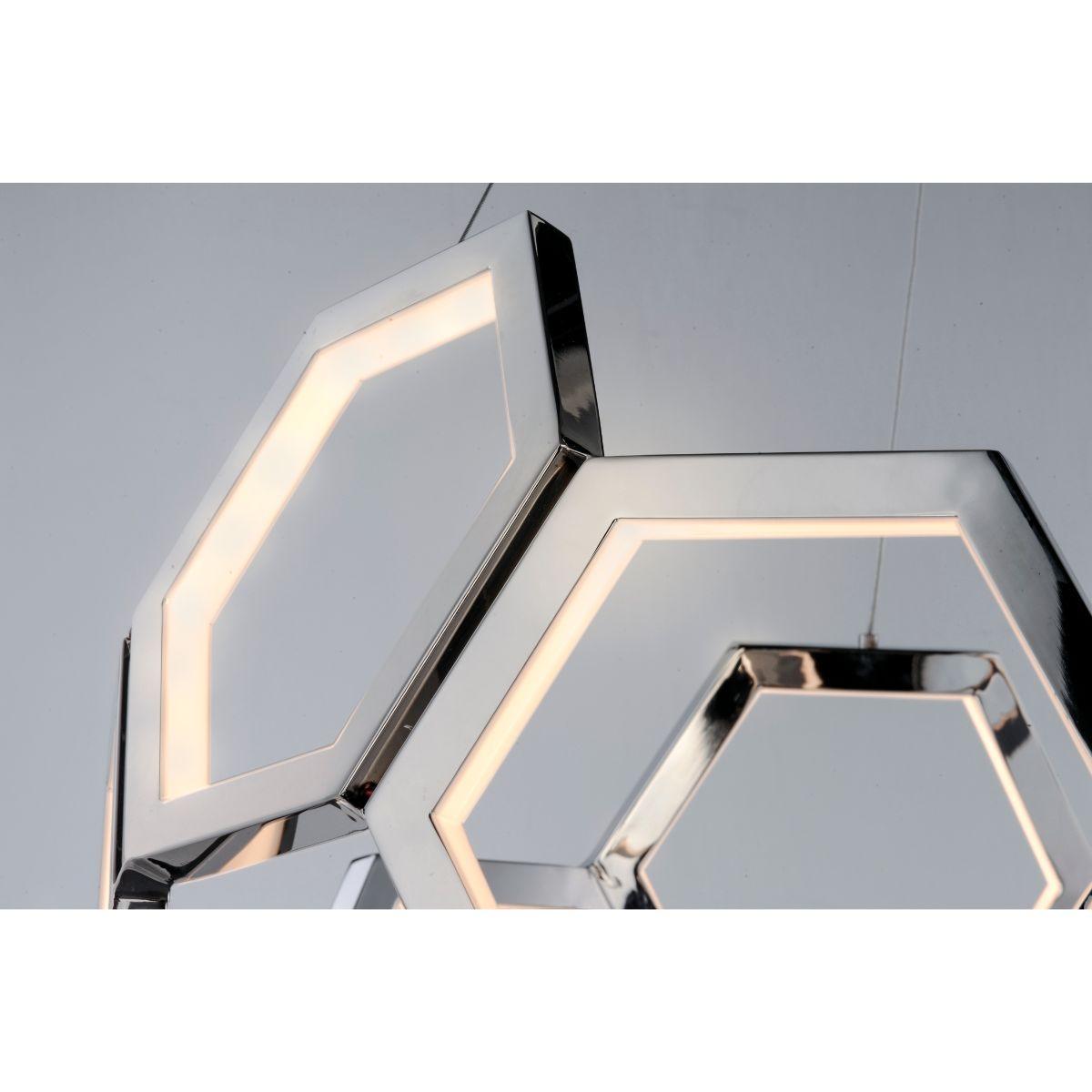 Polygon 30 in. LED Pendant Light Chrome finish - Bees Lighting