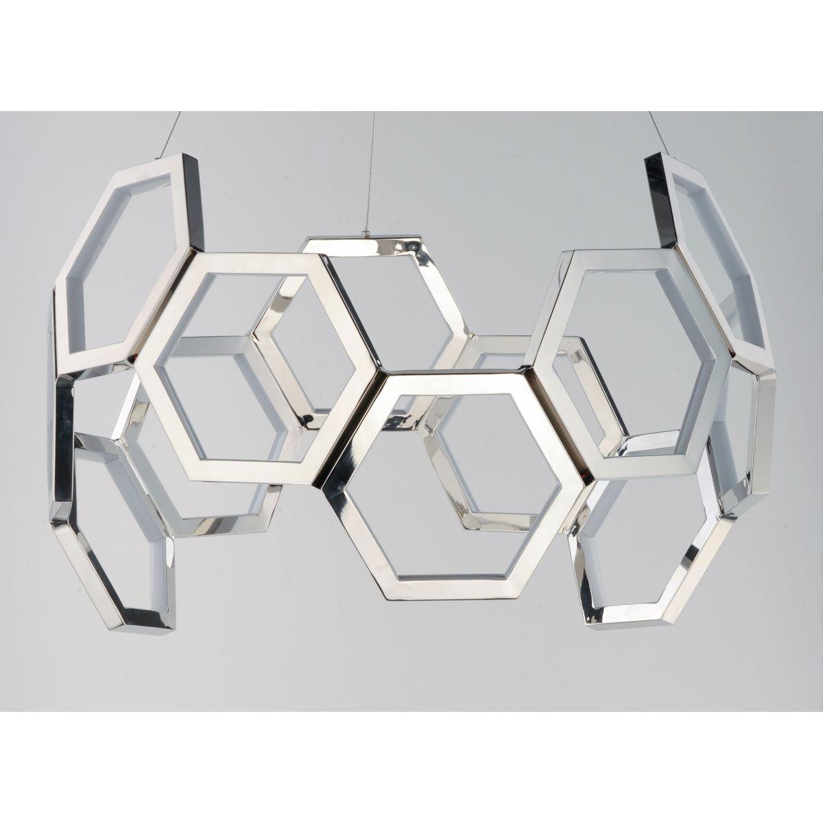 Polygon 30 in. LED Pendant Light Chrome finish - Bees Lighting