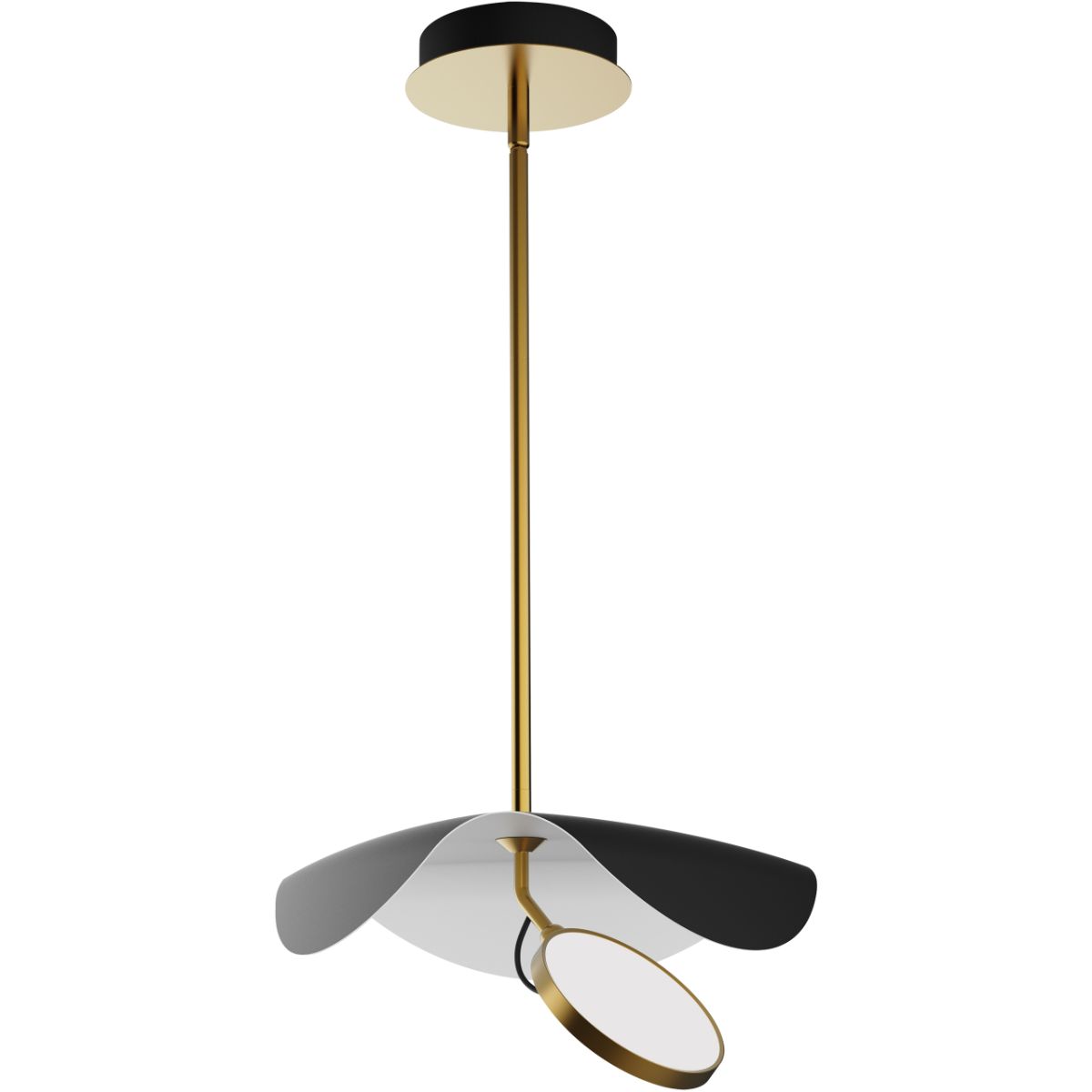 Carmen 16 in. LED Pendant Light Black finish with Satin Brass Hardware - Bees Lighting