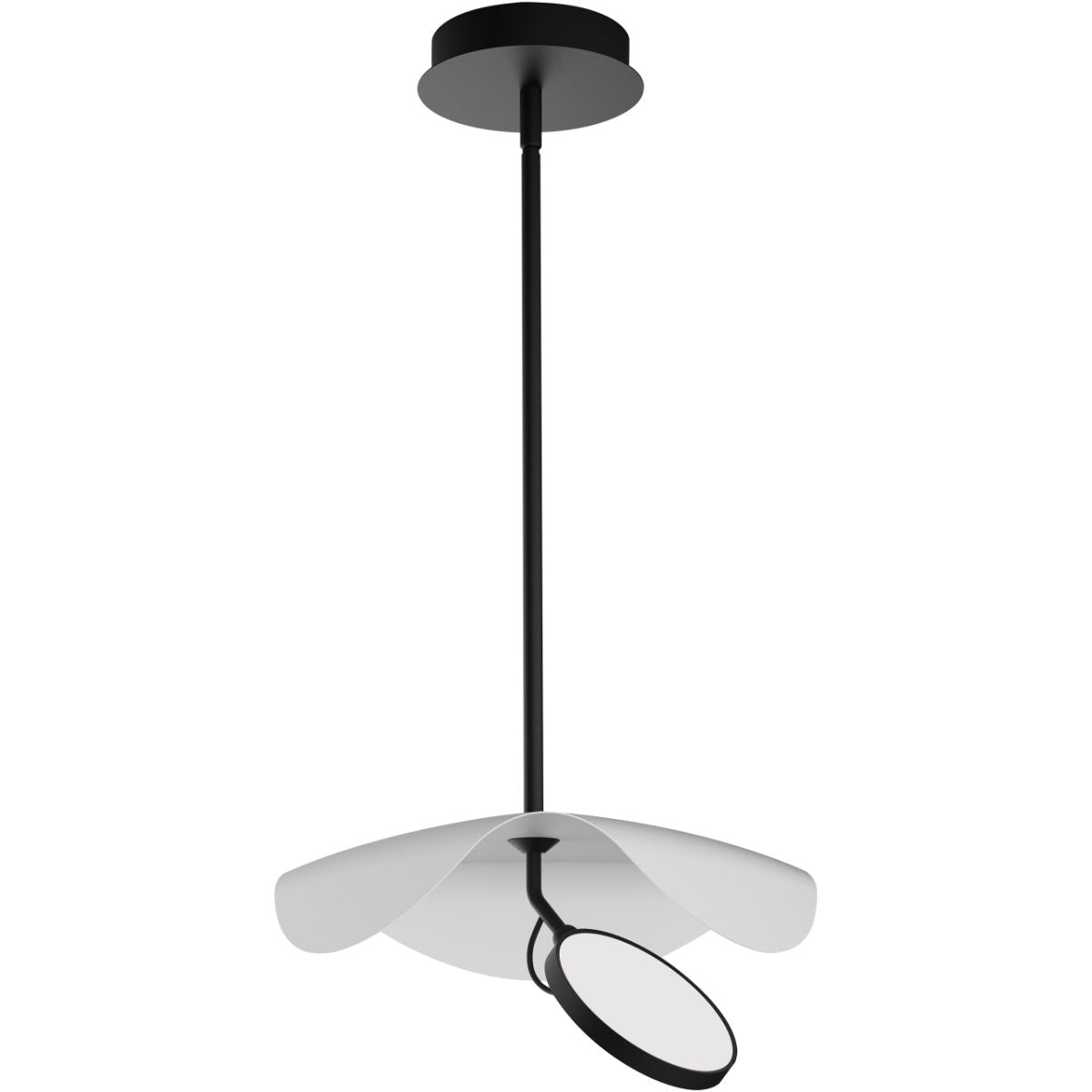 Carmen 16 in. LED Pendant Light White finish with Black Hardware - Bees Lighting