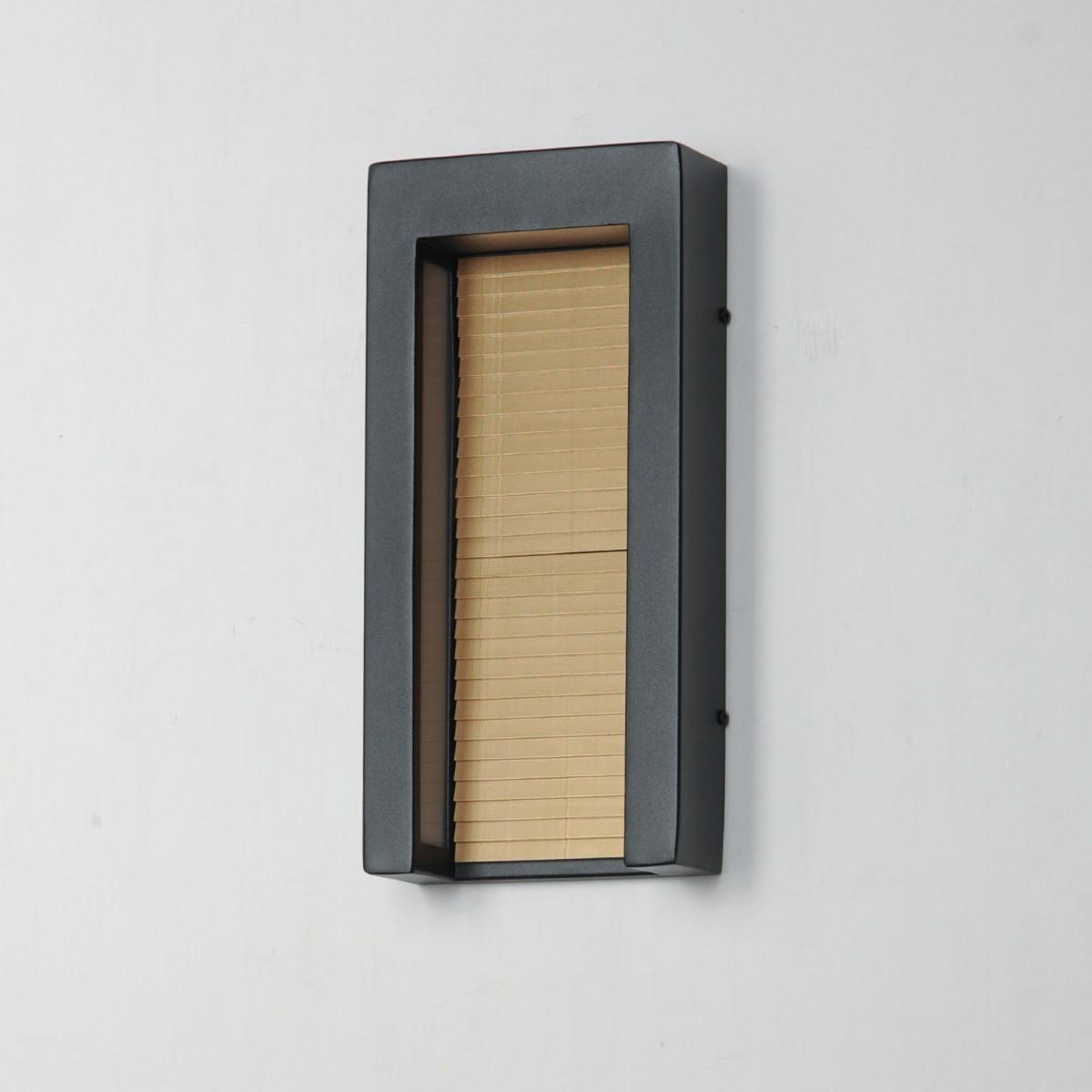 Alcove 14 in. LED Outdoor Wall Sconce 3000K Black & Gold Finish - Bees Lighting