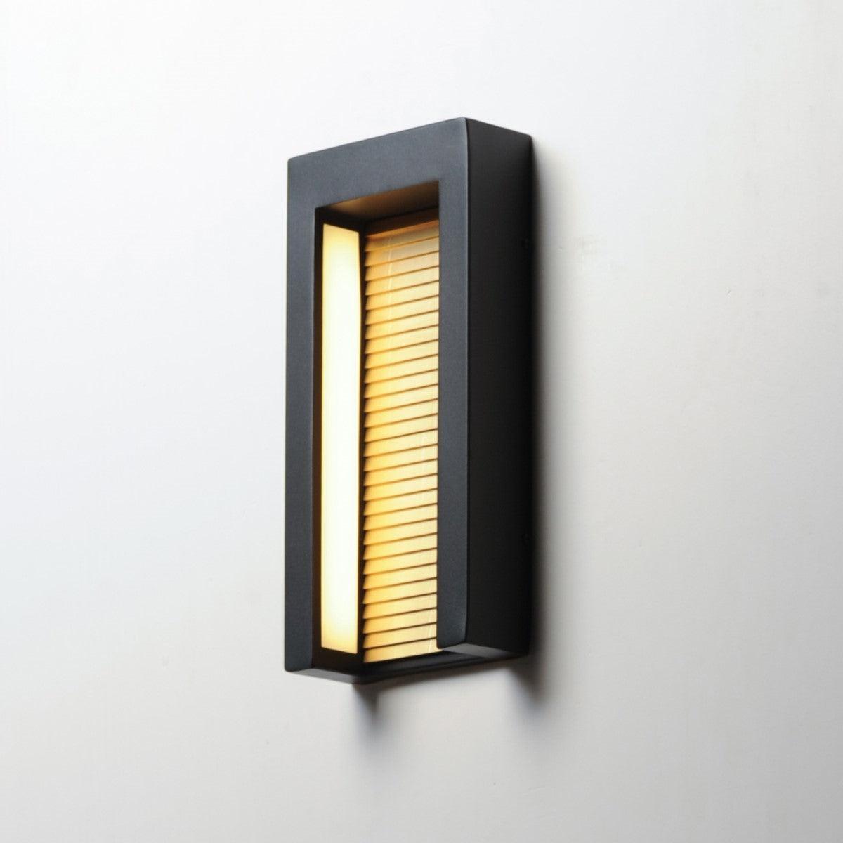 Alcove 14 in. LED Outdoor Wall Sconce 3000K Black & Gold Finish - Bees Lighting