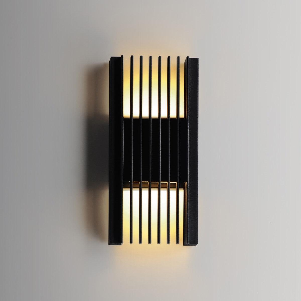 Rampart 12 in. LED Outdoor Wall Sconce 3000K Black Finish - Bees Lighting