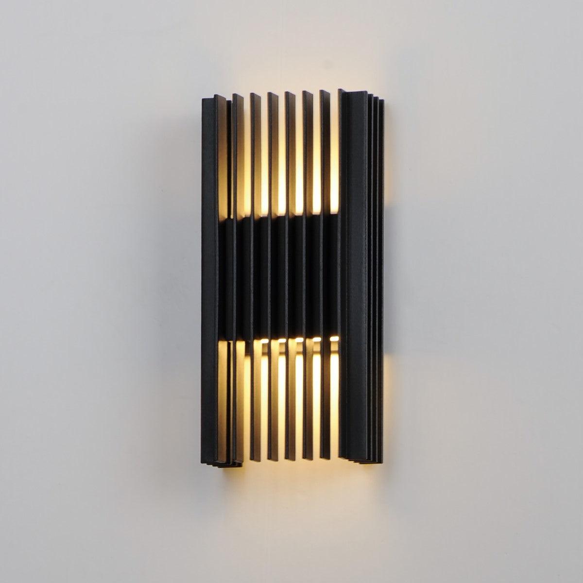 Rampart 12 in. LED Outdoor Wall Sconce 3000K Black Finish - Bees Lighting