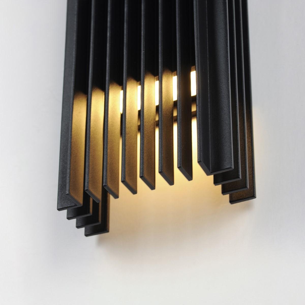 Rampart 12 in. LED Outdoor Wall Sconce 3000K Black Finish - Bees Lighting